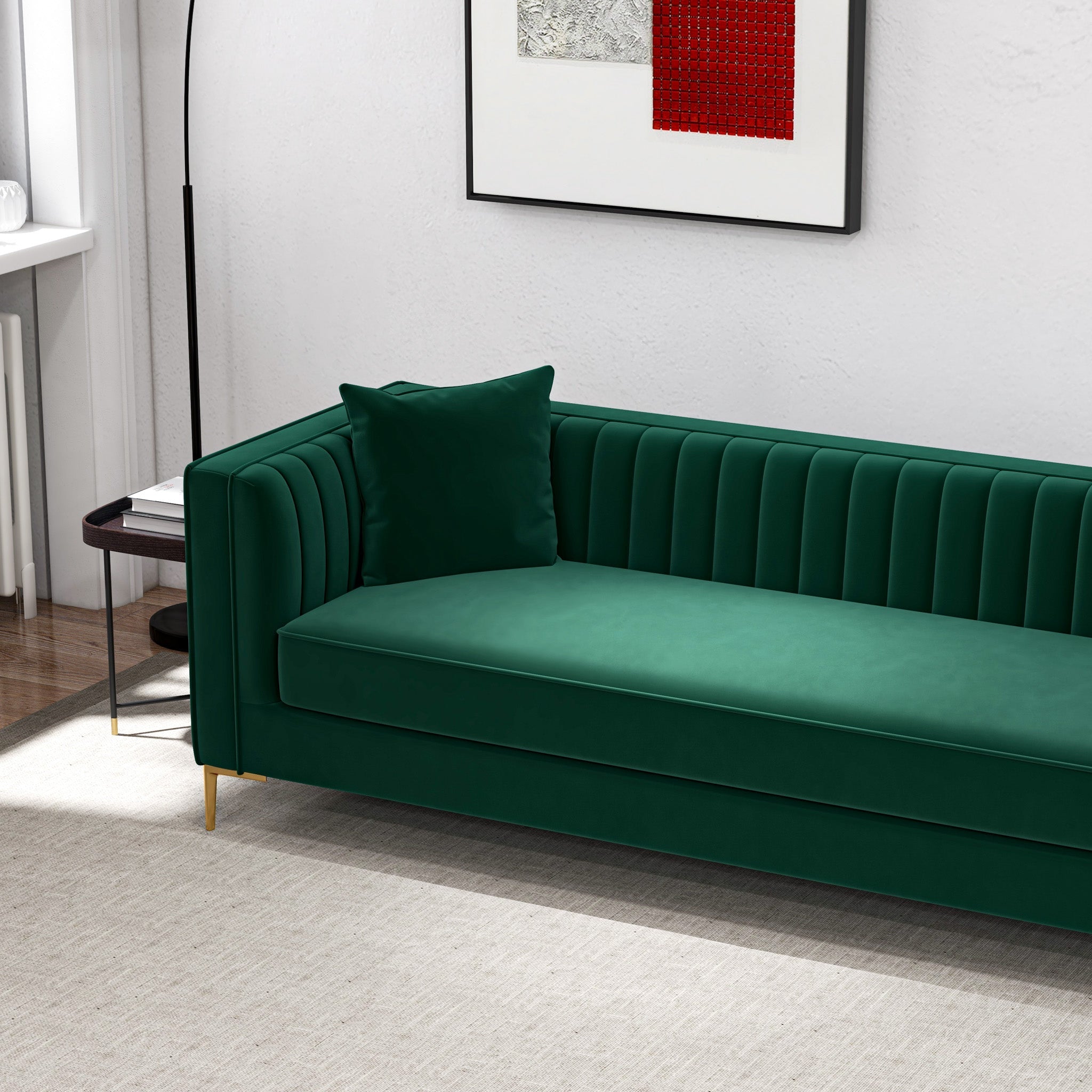 Kendra Sofa 91" Green Velvet