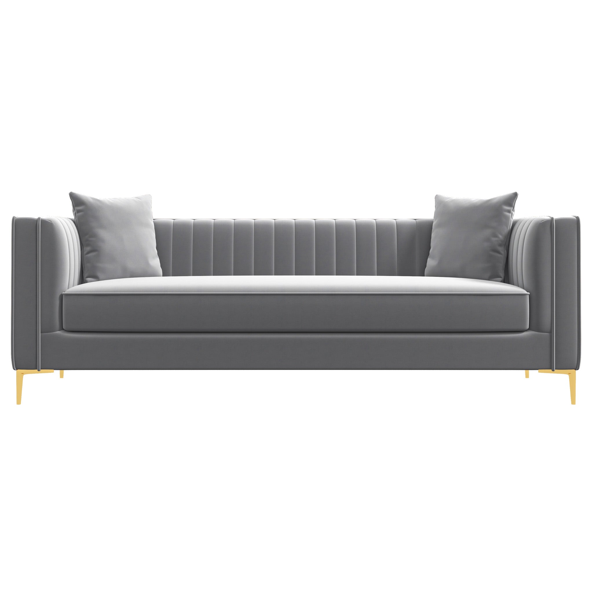 Kendra Sofa 91" Light Grey Velvet