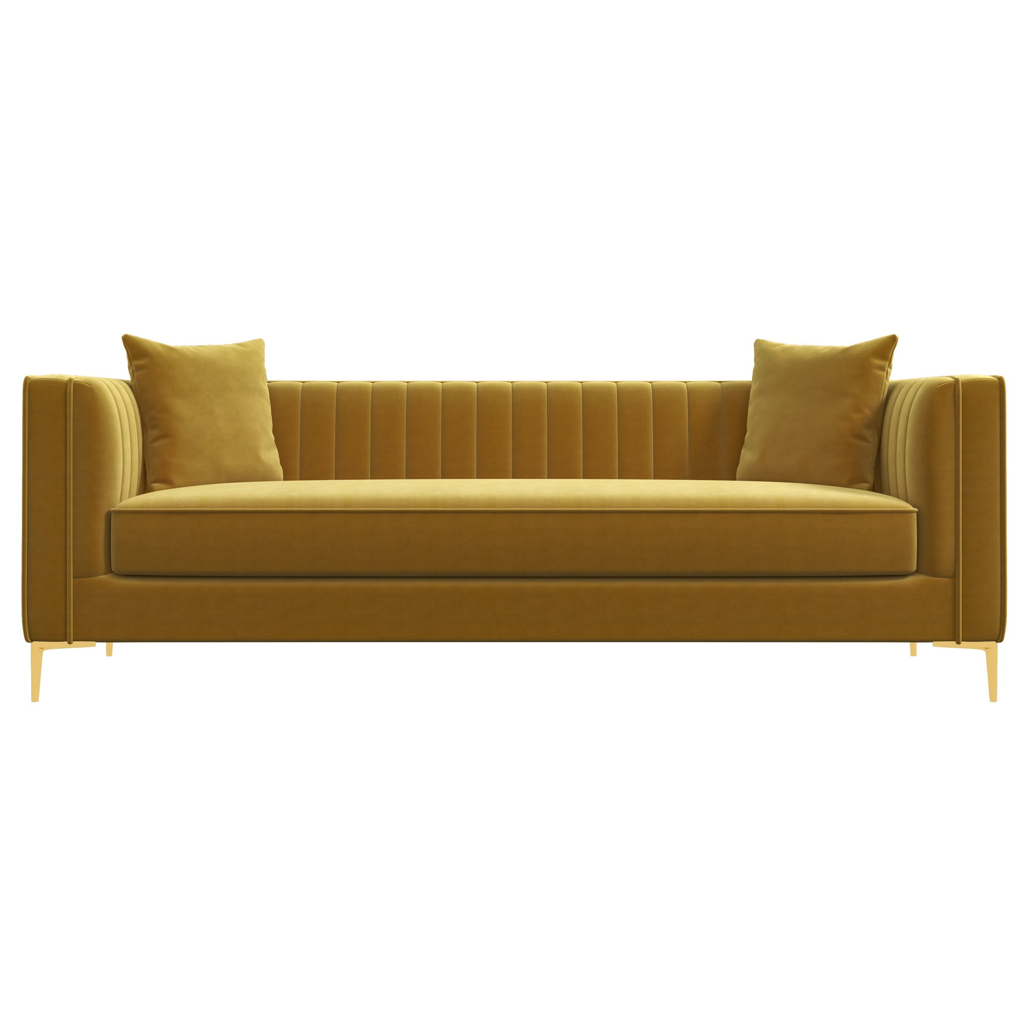 Kendra Sofa 91" Yellow Mustard Velvet