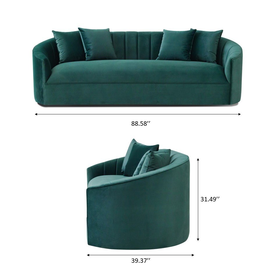 Kent Green Velvet Sofa