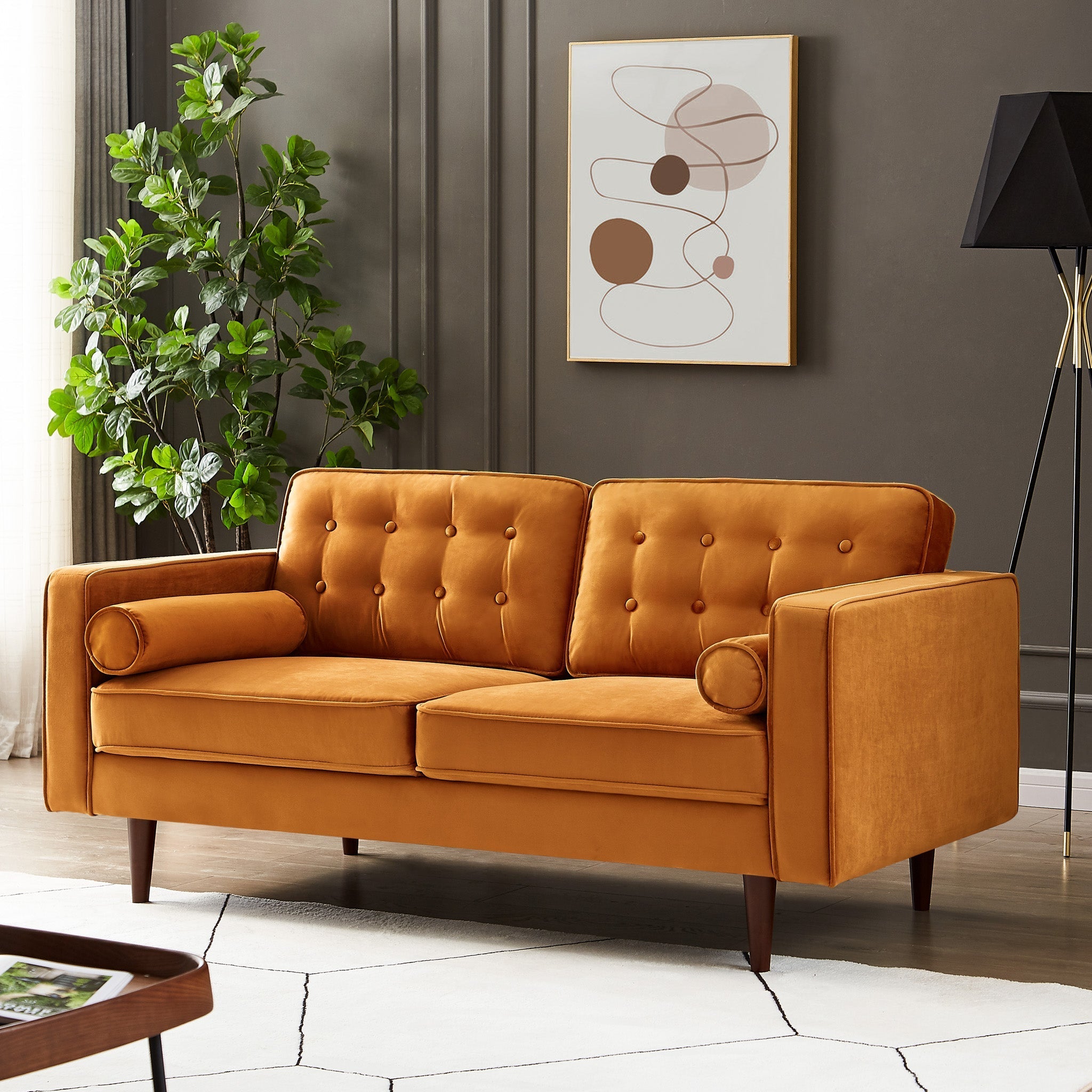 Kirby Loveseat Burnt Orange