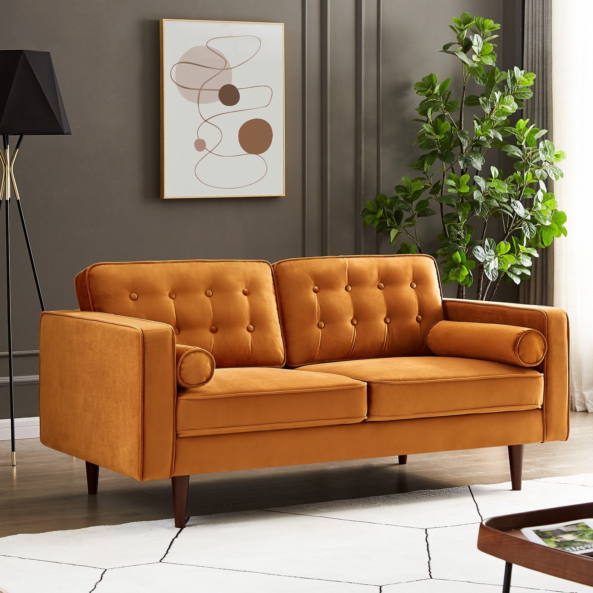 Kirby Loveseat Burnt Orange