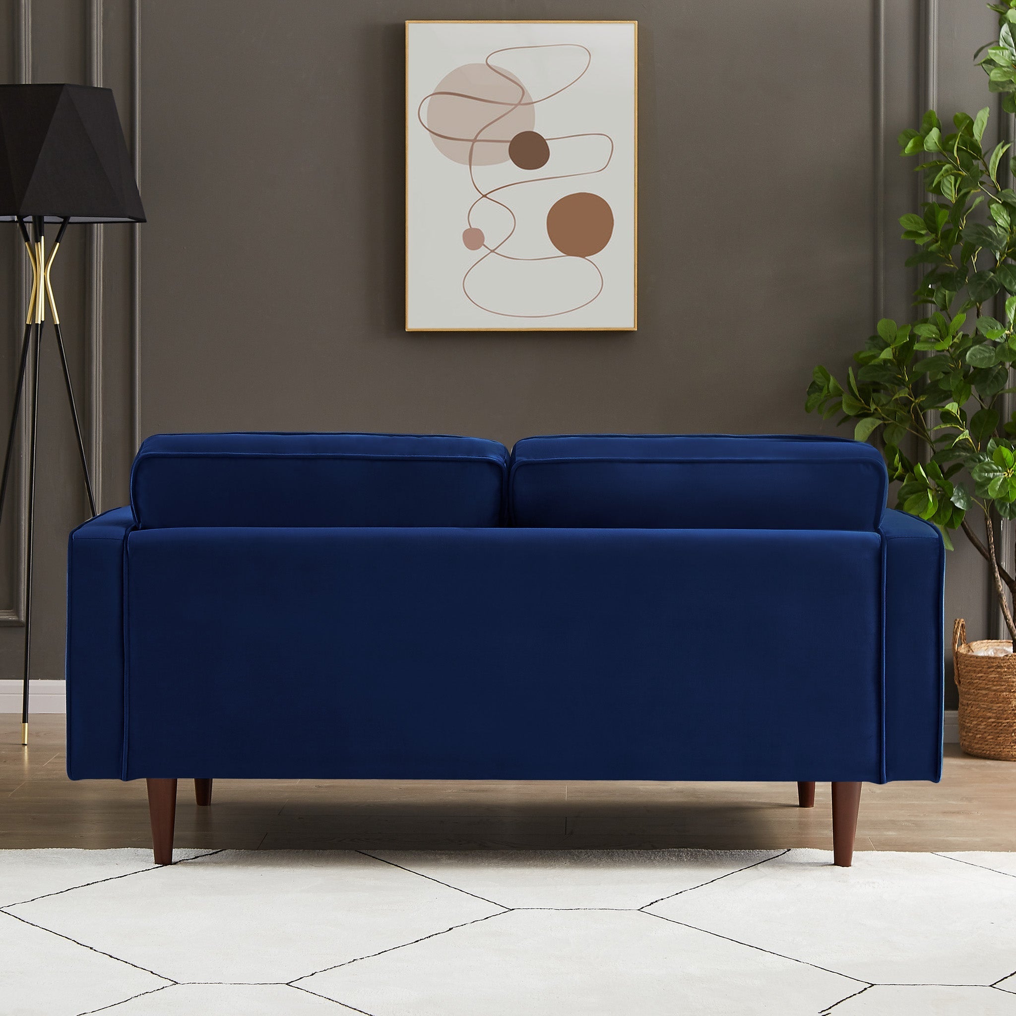 Kirby Loveseat Navy Blue Velvet