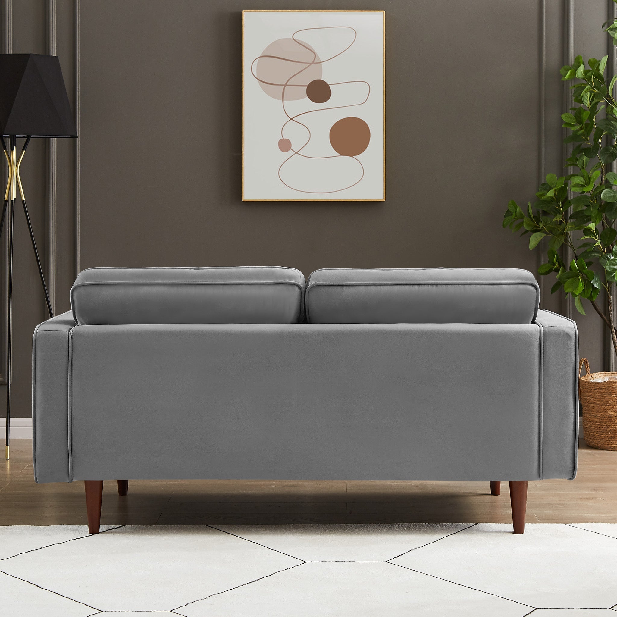 Kirby Loveseat Grey Velvet