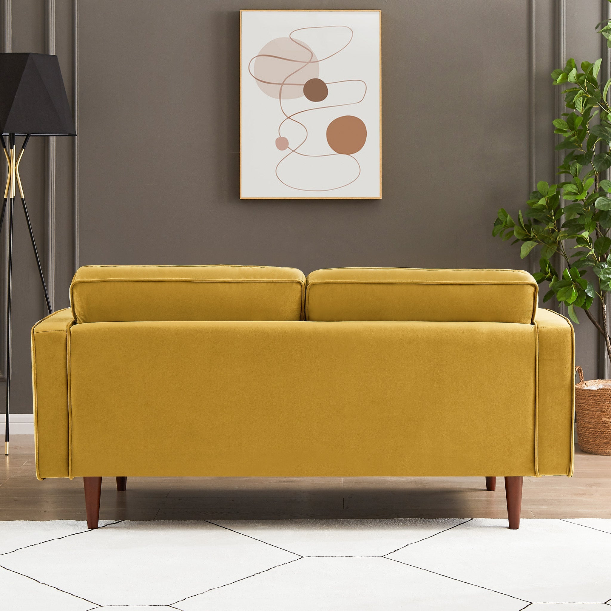 Kirby Loveseat Gold Velvet