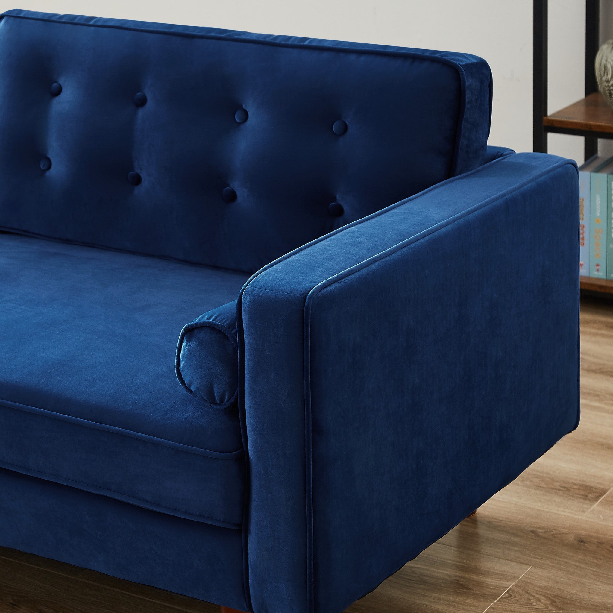 Kirby Loveseat Navy Blue Velvet