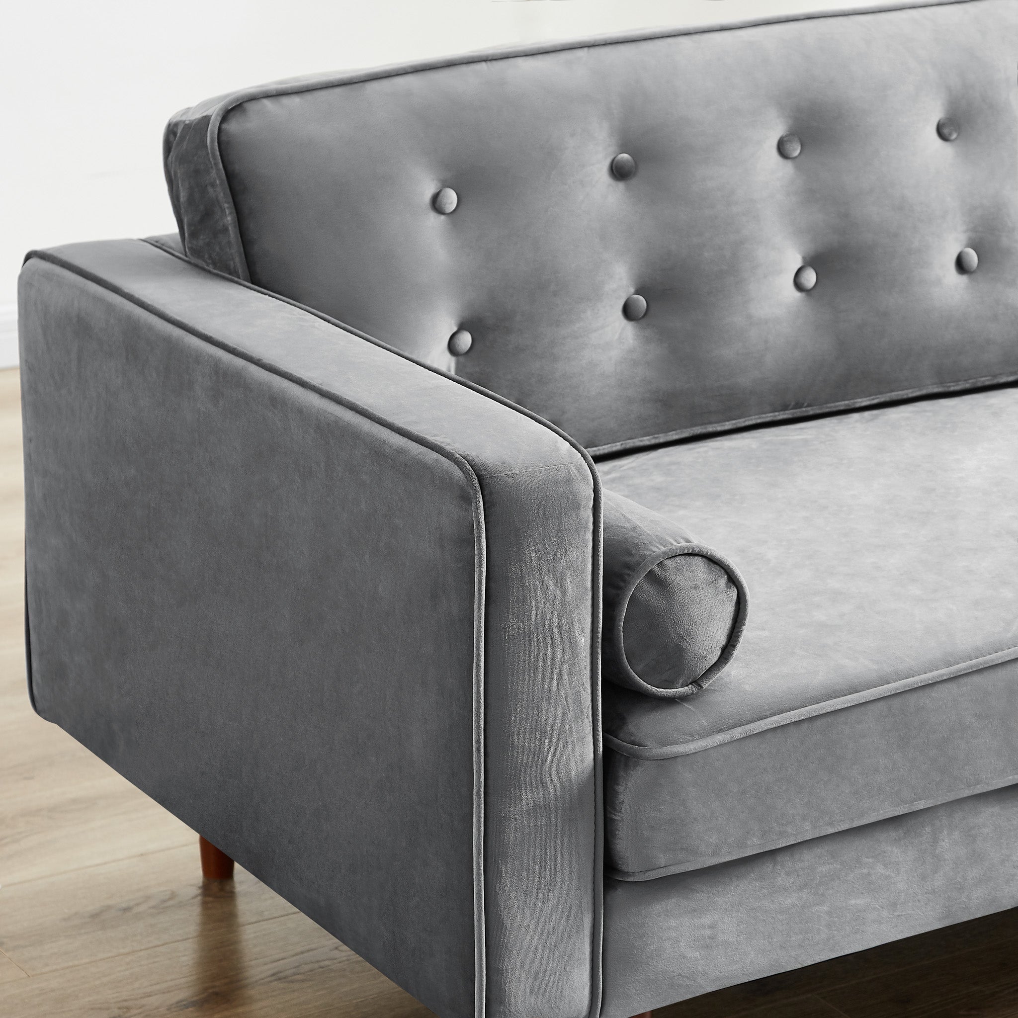 Kirby Loveseat Grey Velvet