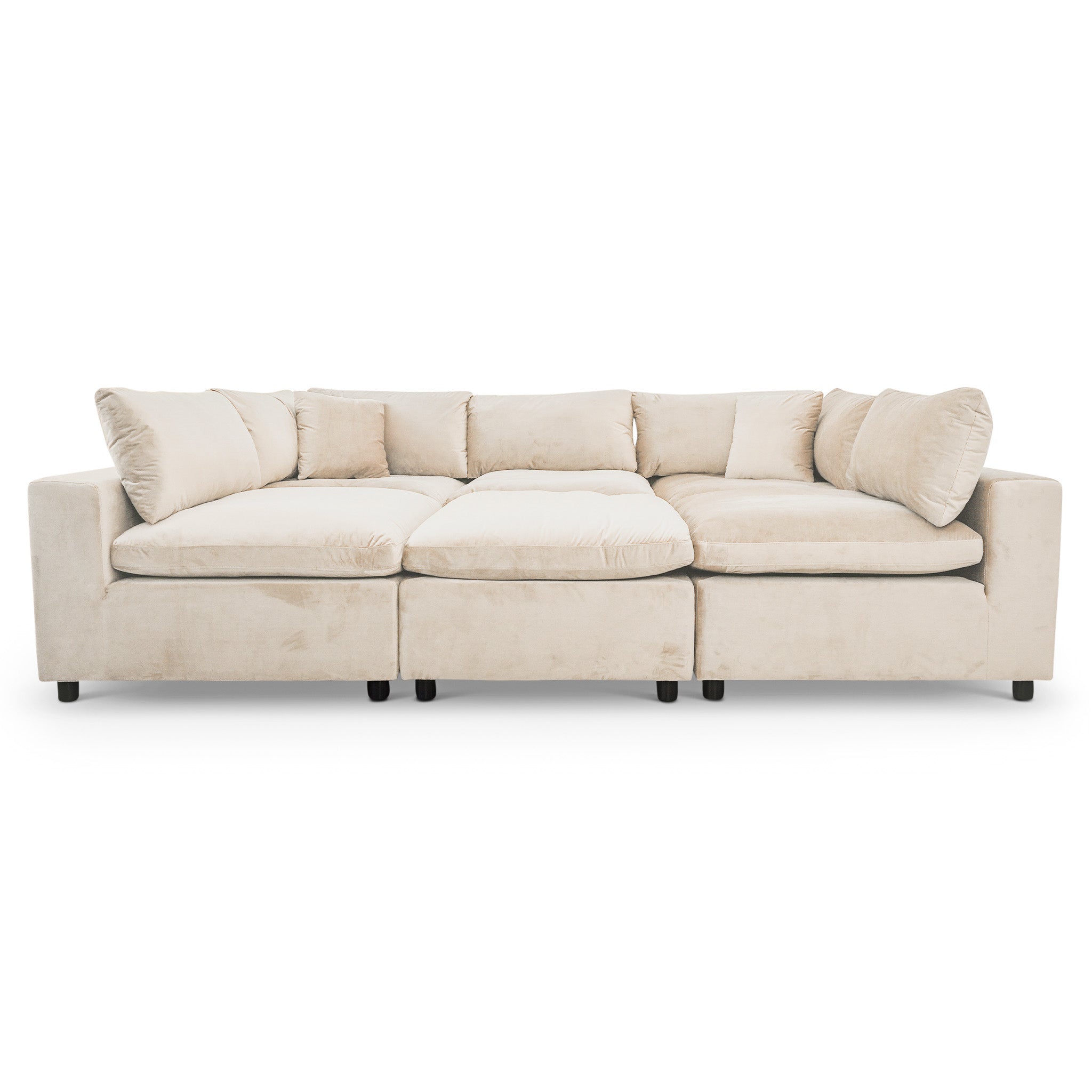 Laurel Modular Sofa Ivory Velvet