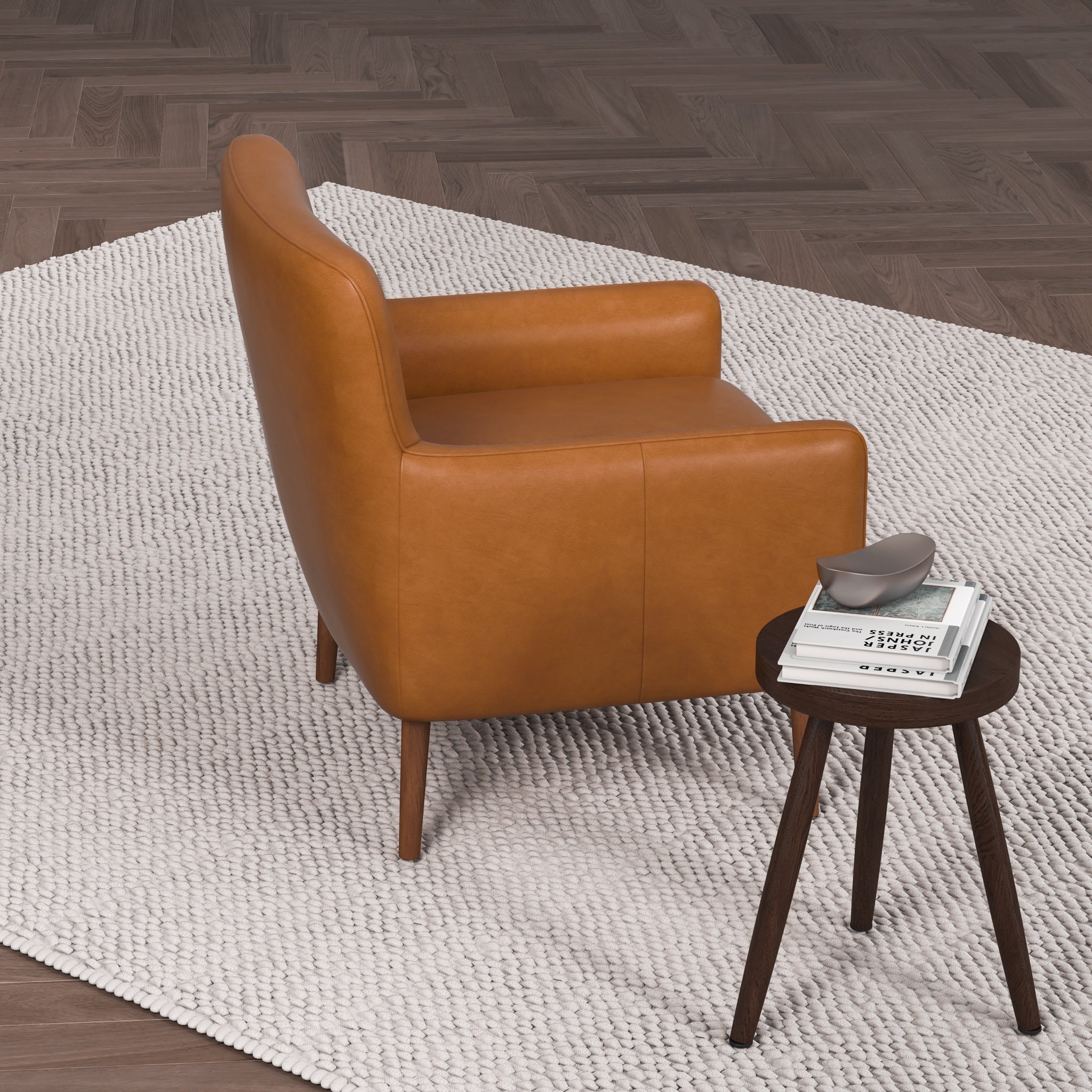 Swindon Genuine Leather Lounge Chair Tan