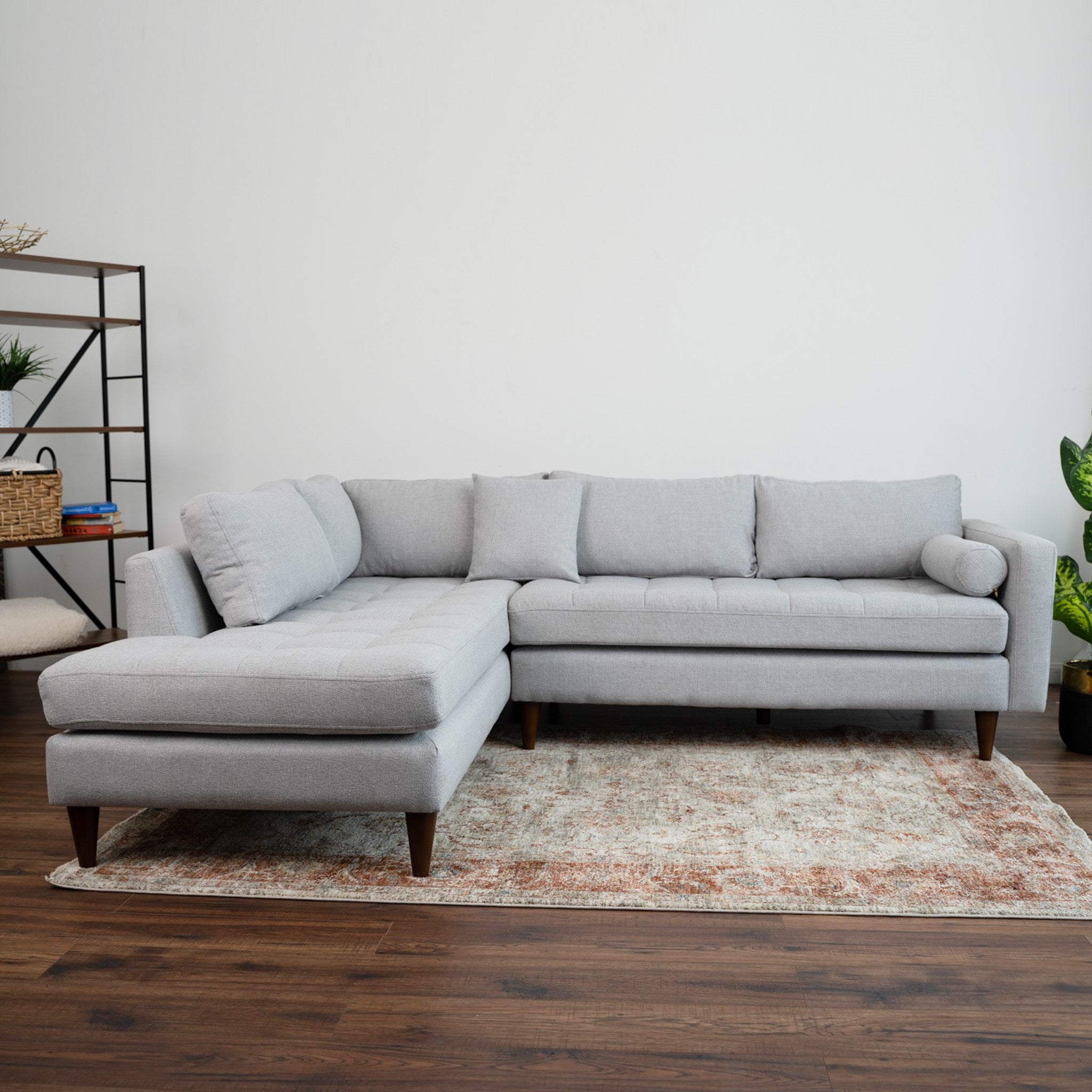 Minnesota Sectional Sofa Light Grey Left Facing Chaise