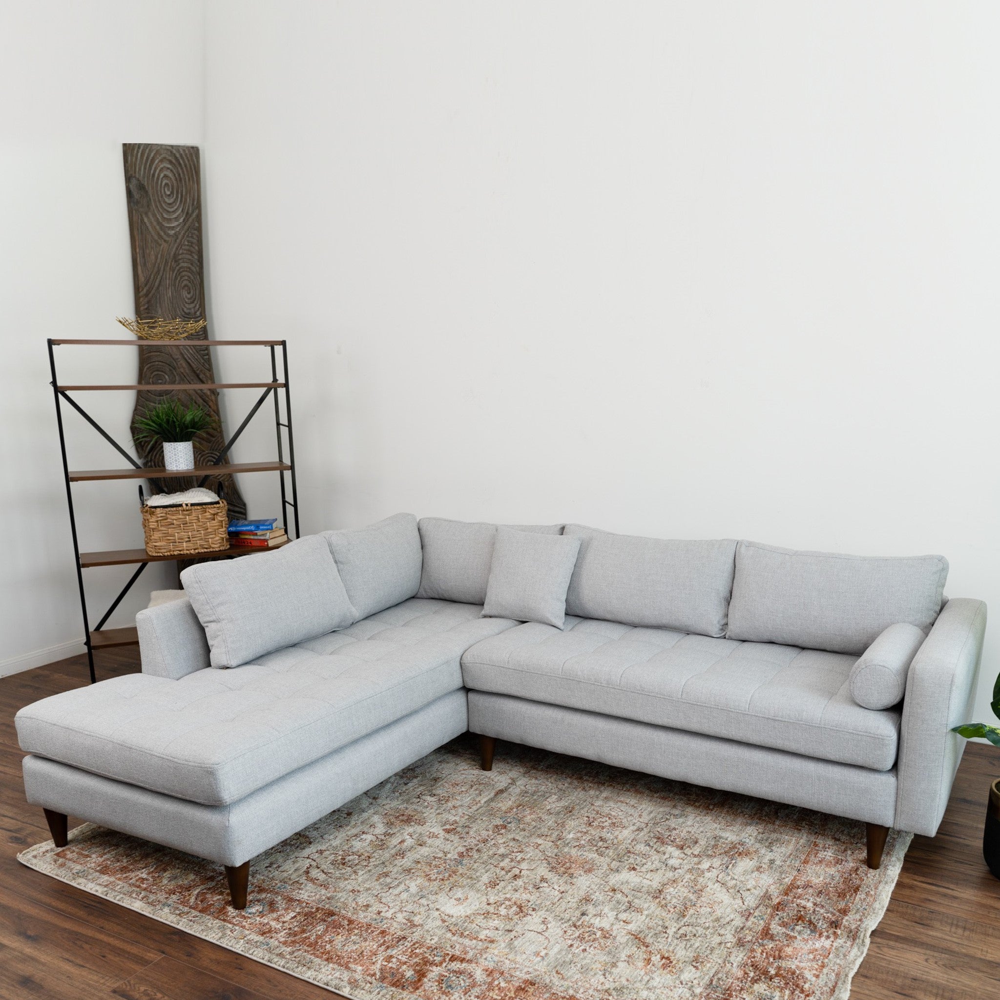 Minnesota Sectional Sofa Light Grey Left Facing Chaise