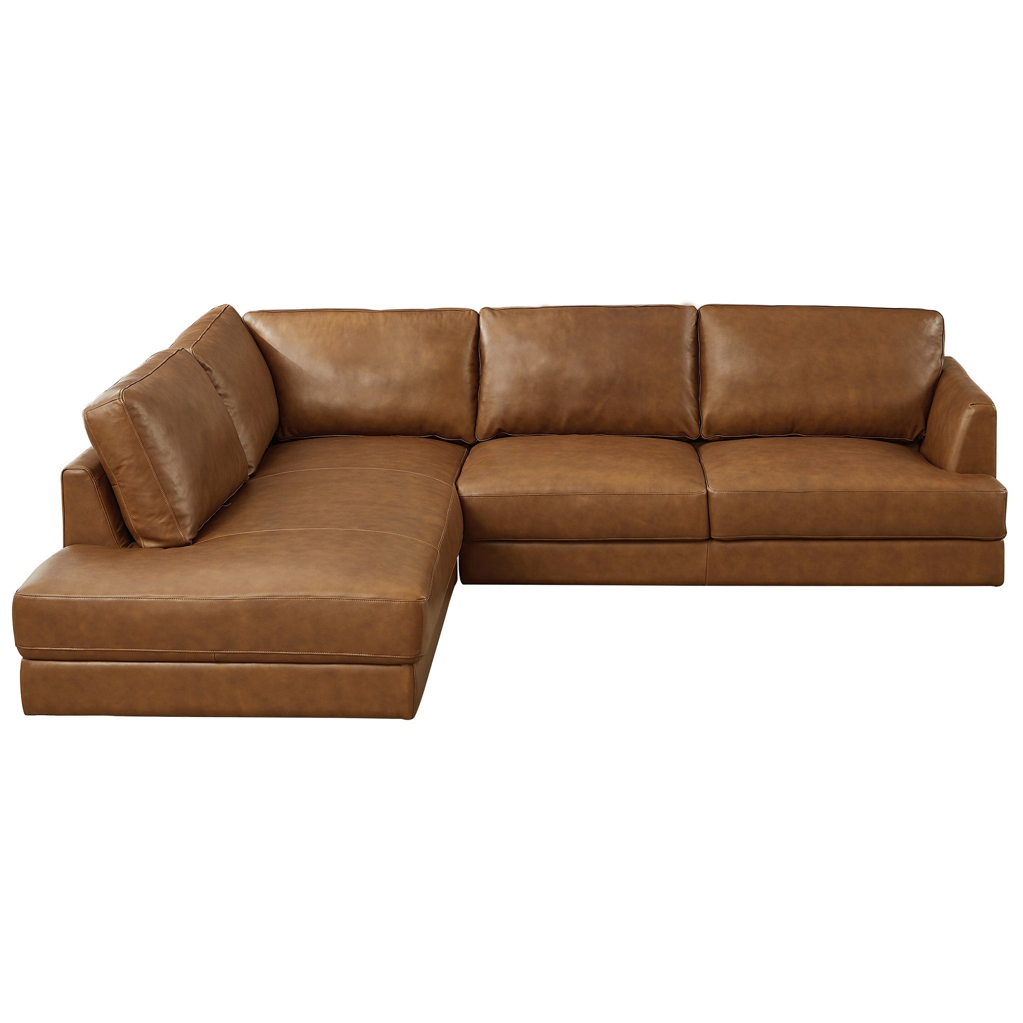 Glendale Sectional Left Cognac Leather