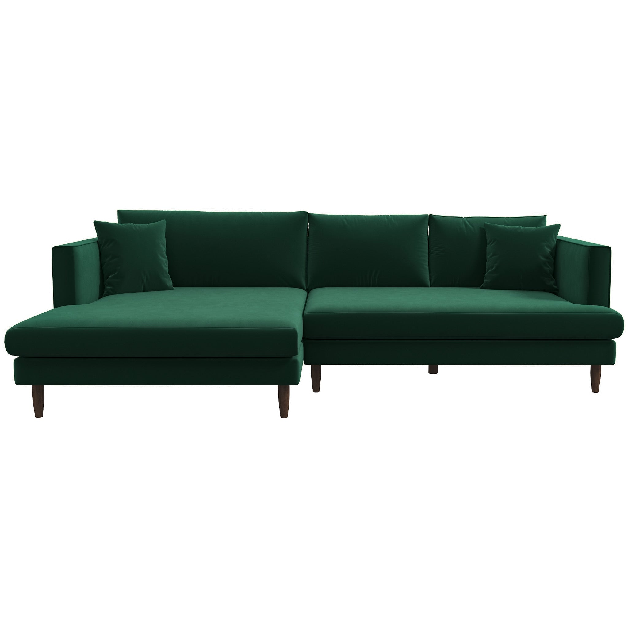 Delano Sectional Sofa Green Velvet Left Facing Chaise