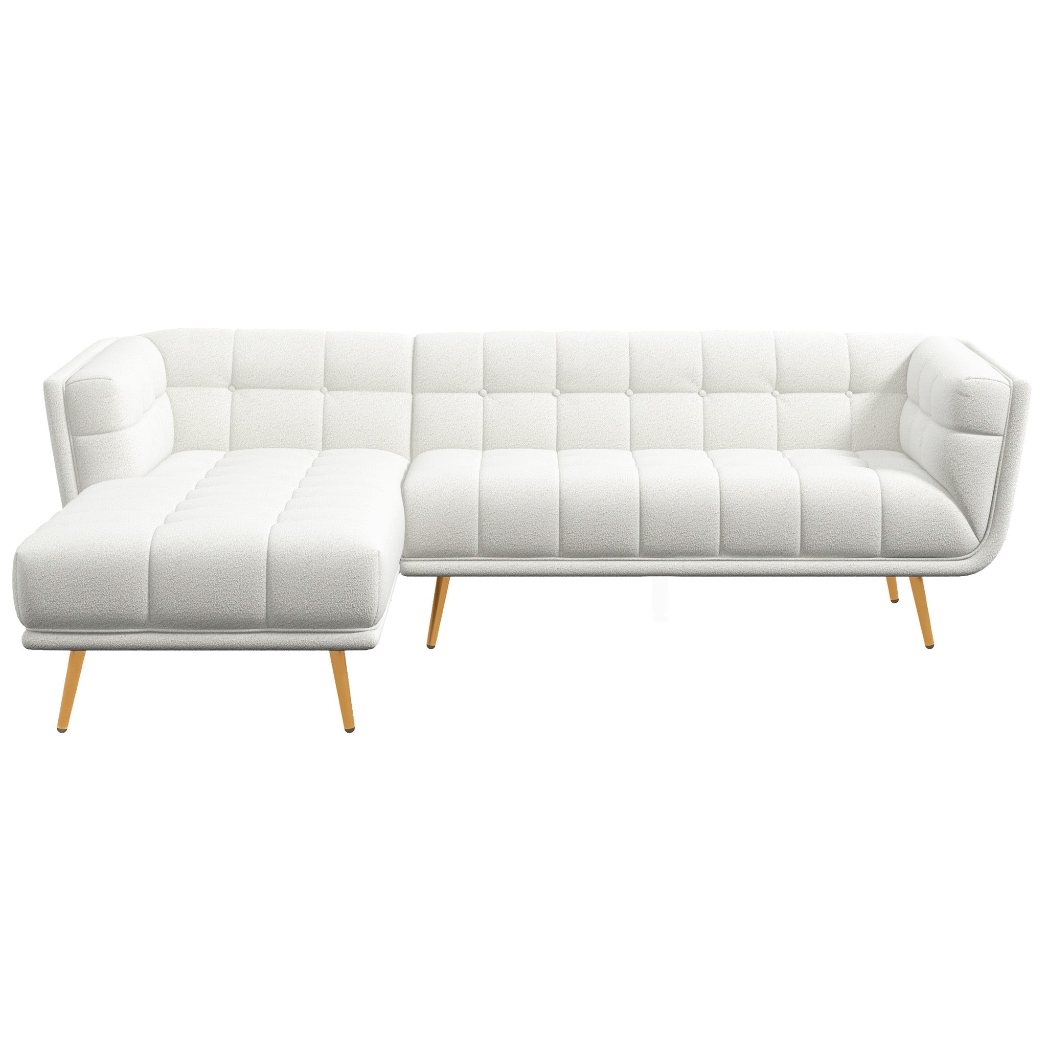 Kano L Shape Sectional Cream Boucle Sofa Left Facing Chaise