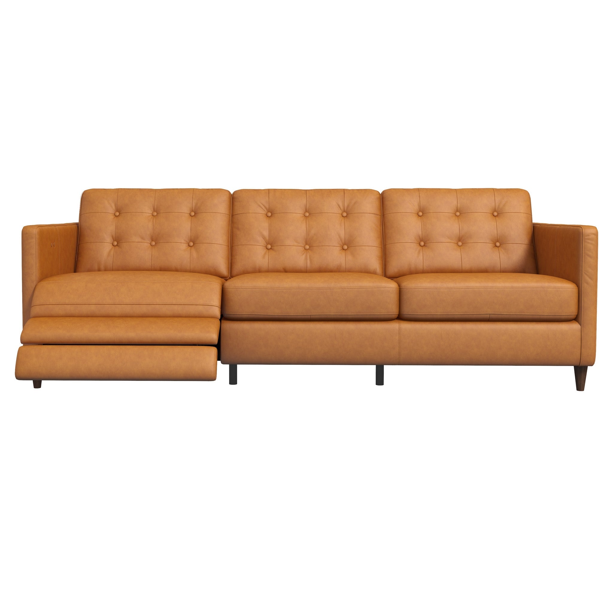 Louis Leather Electric Reclining Sofa Tan Left Recliner