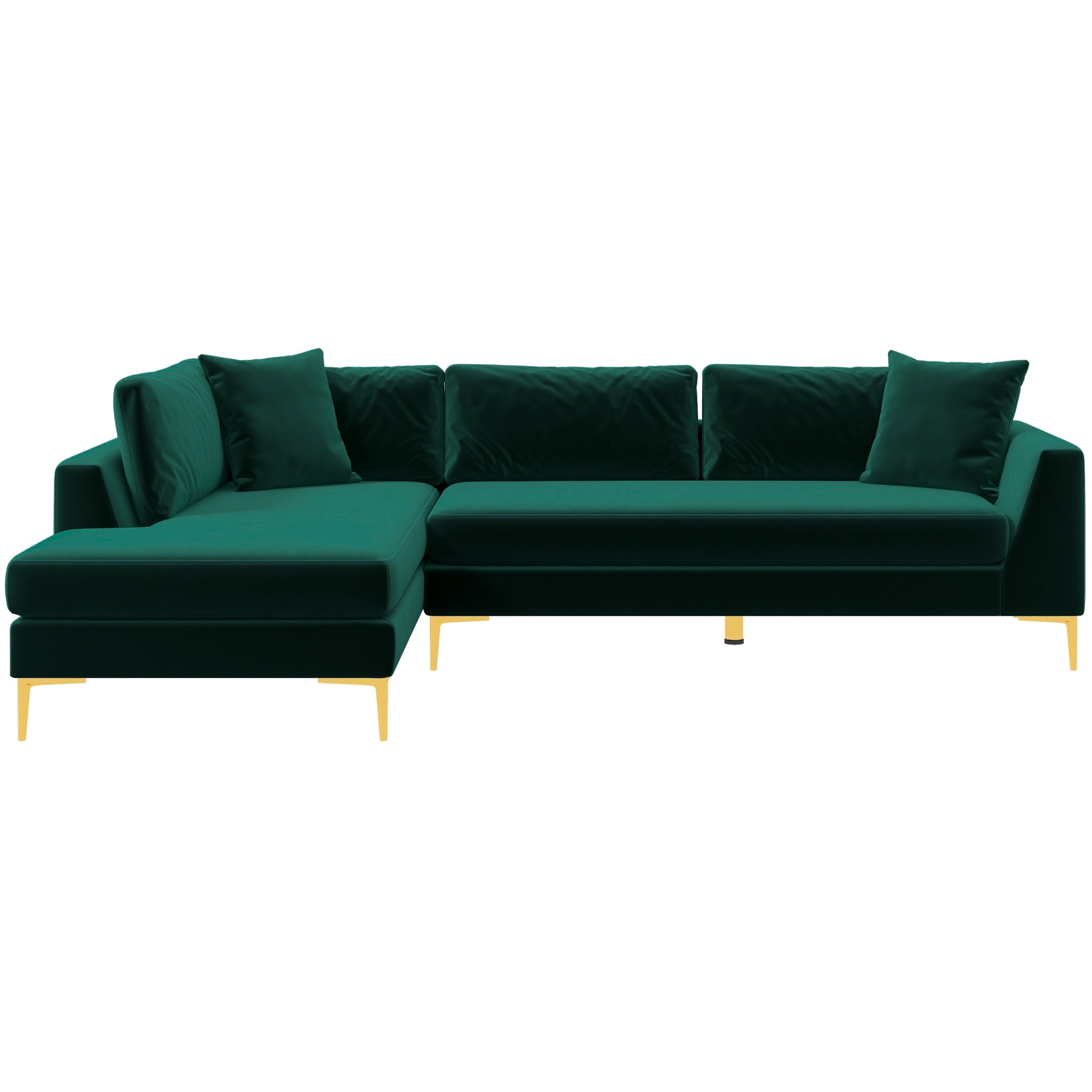 Milo Sectional Sofa Green Left Chaise