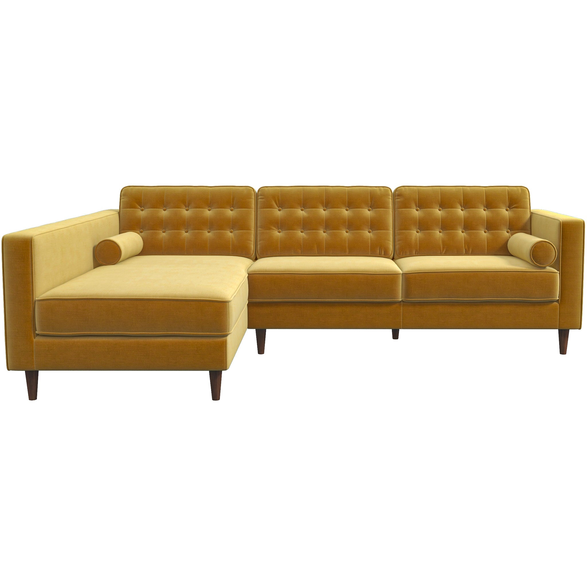 Olson Sectional Sofa Gold Velvet Left Chaise