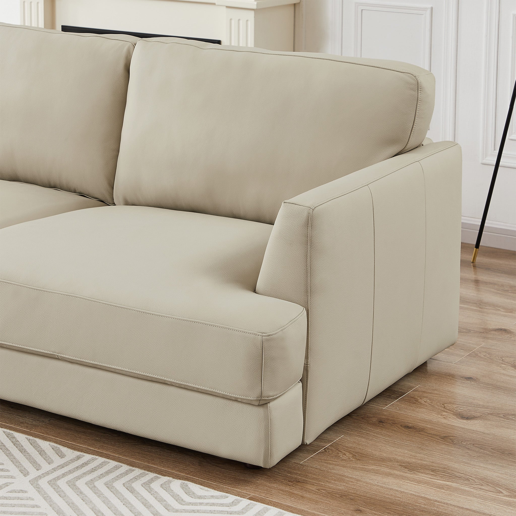 Glendale Sectional Left Cream Leather