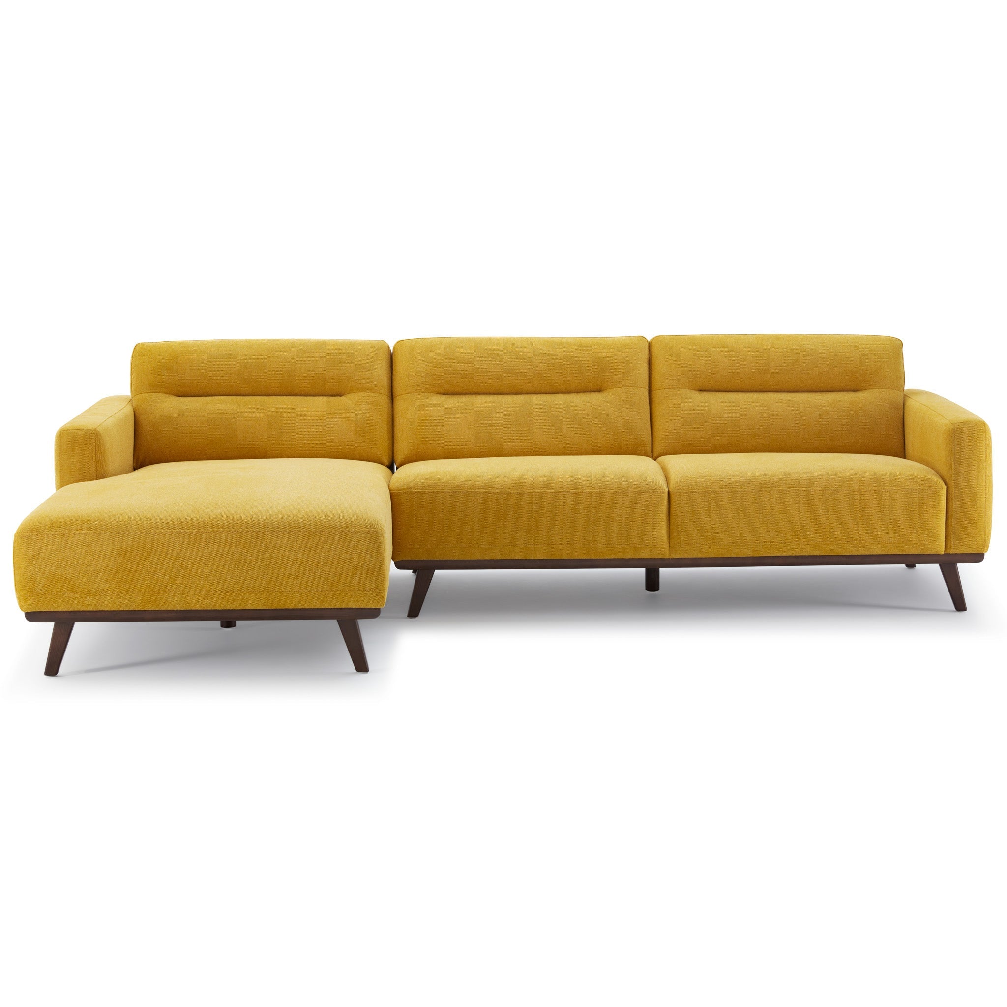 Baltic L Shaped Left Sectional Sofa Yellow Linen