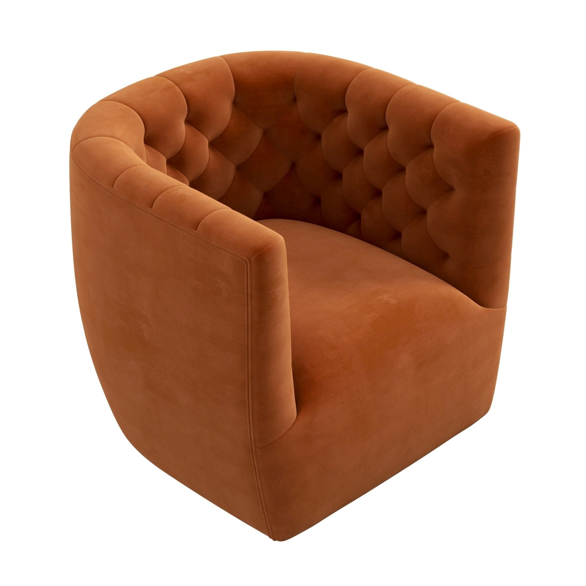 Lotte Swivel Chair Burnt Orange Velvet