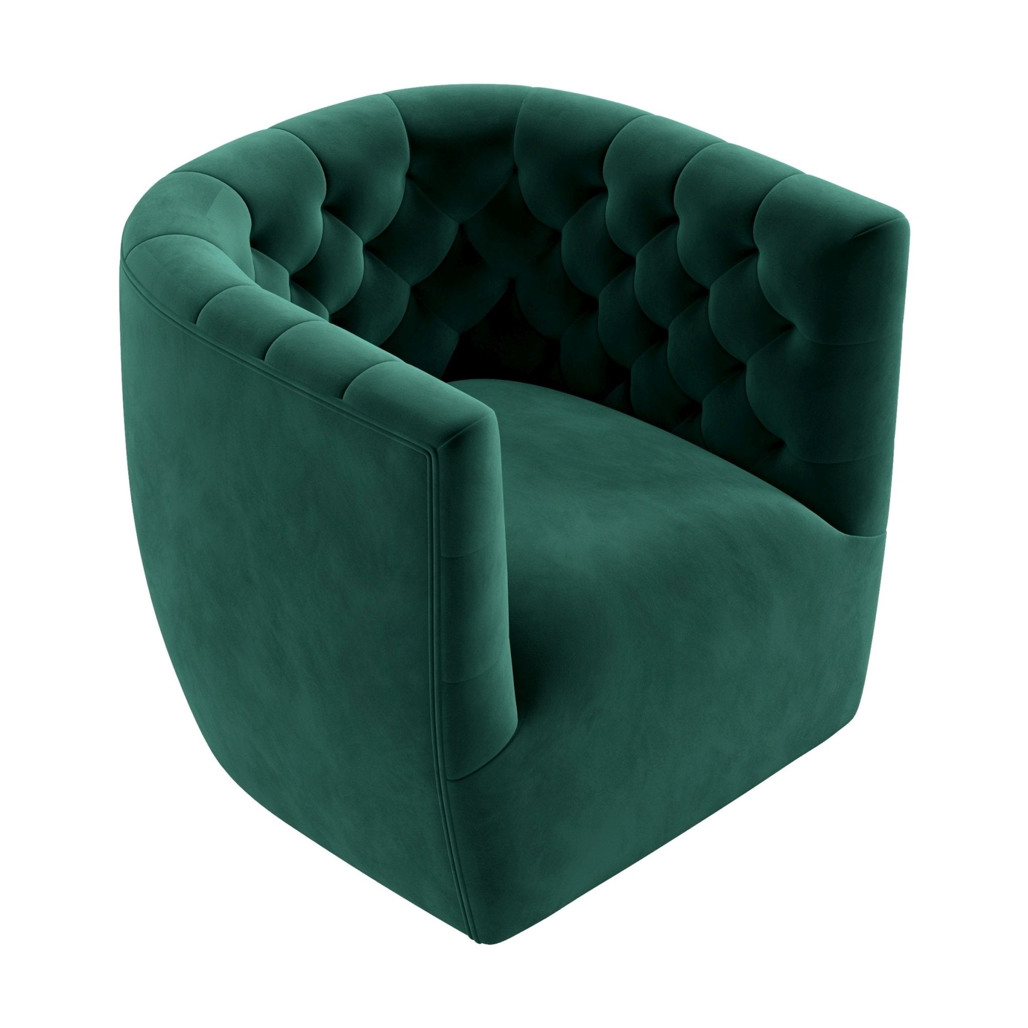 Lotte Forest Green Velvet Swivel Chair