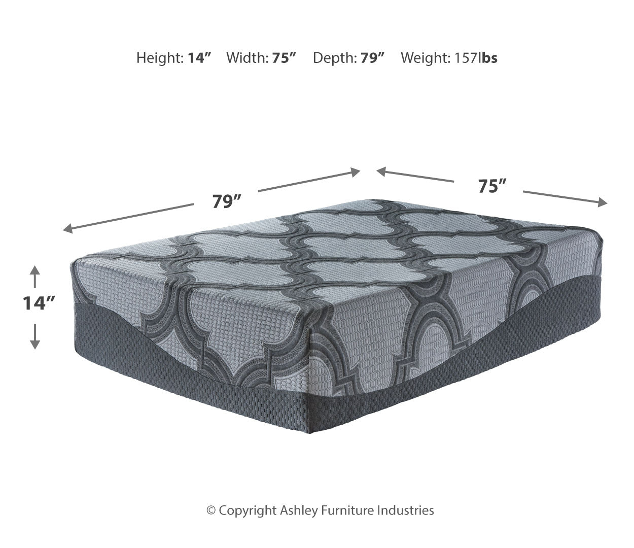 14 Inch Ashley Hybrid Mattress with Adjustable Base