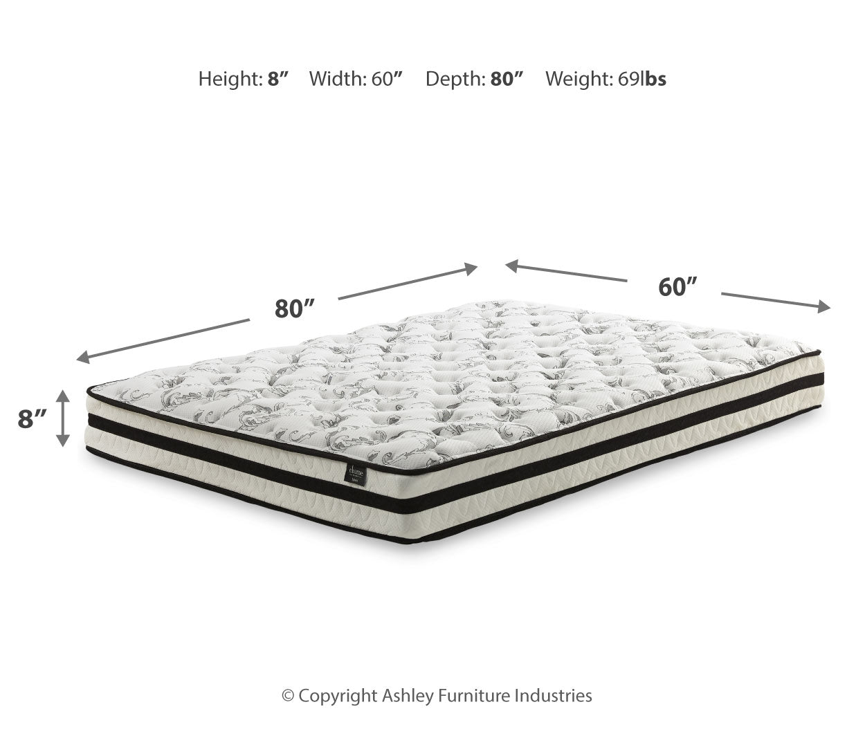 8 Inch Chime Innerspring Mattress with Adjustable Base