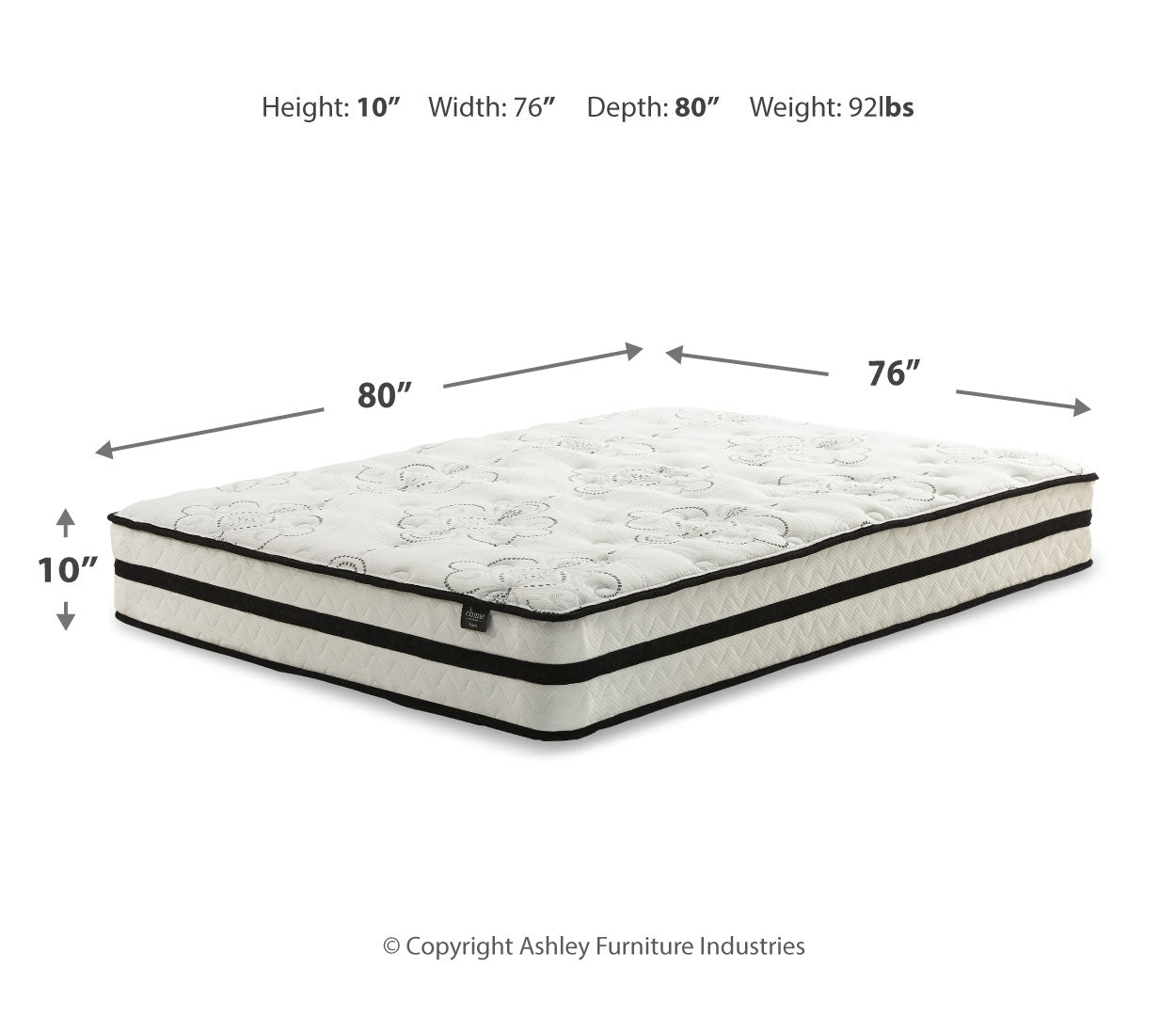 Chime 10 Inch Hybrid Mattress with Adjustable Base