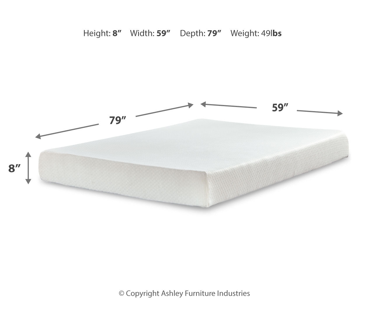 Chime 8 Inch Memory Foam Mattress with Adjustable Base