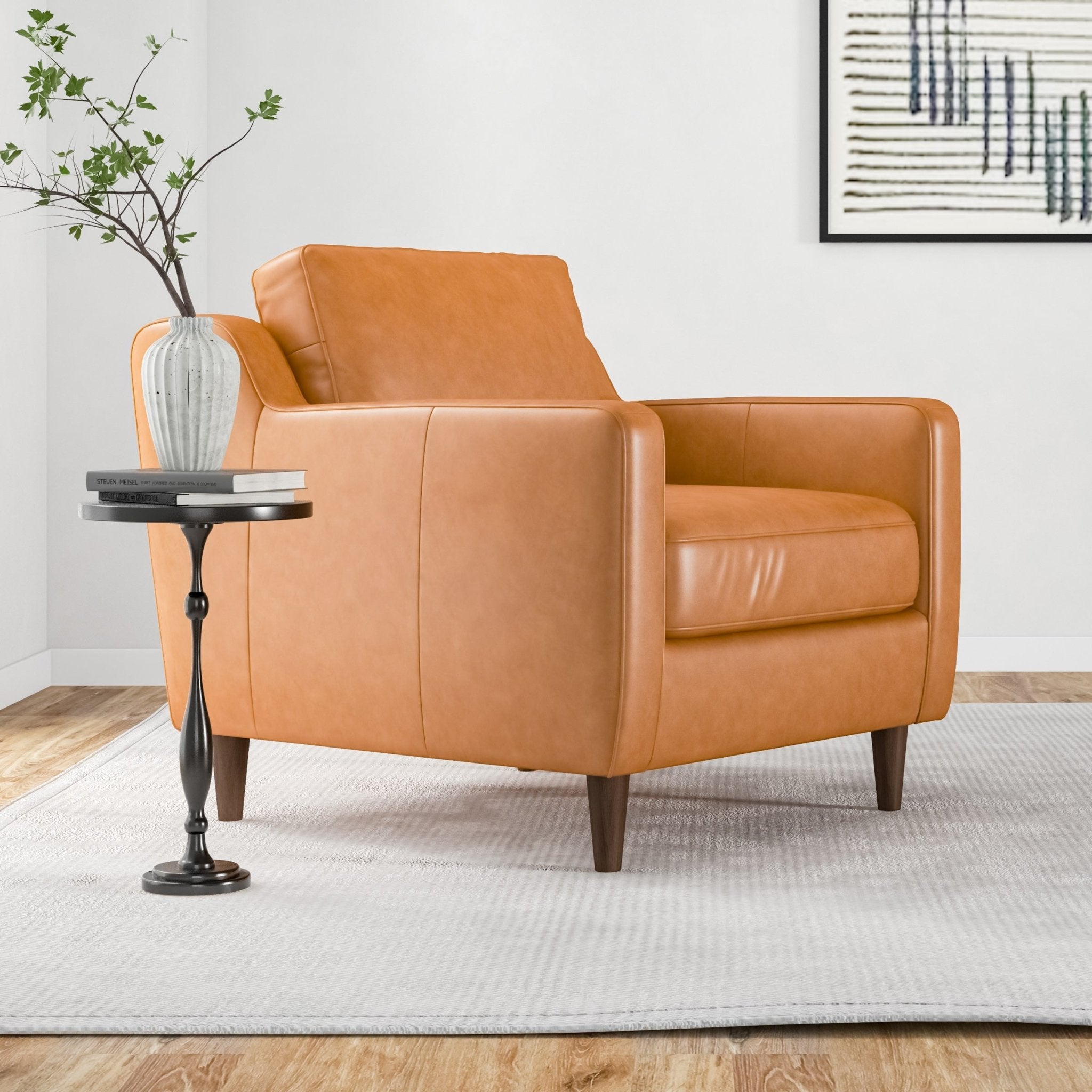 Manhattan Leather Lounge Chair Tan