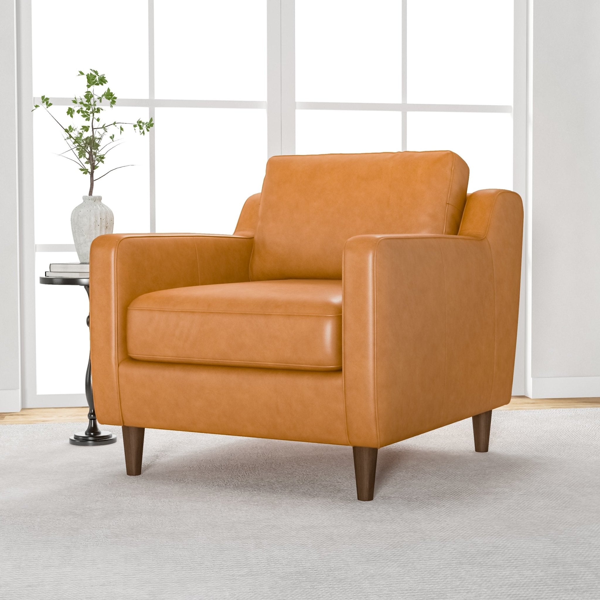 Manhattan Leather Lounge Chair Tan