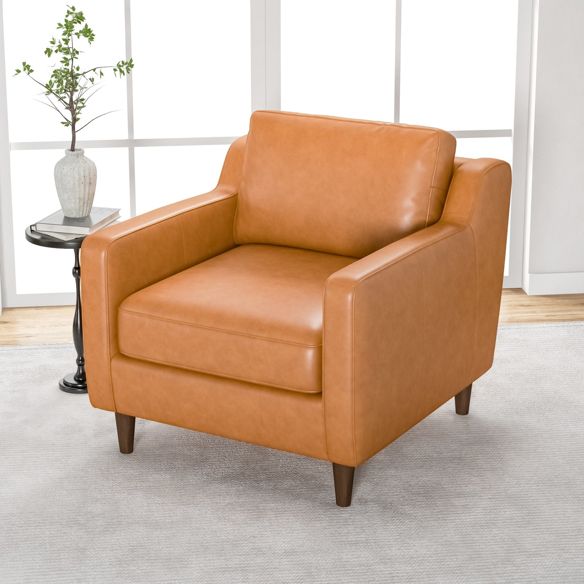 Manhattan Leather Lounge Chair Tan