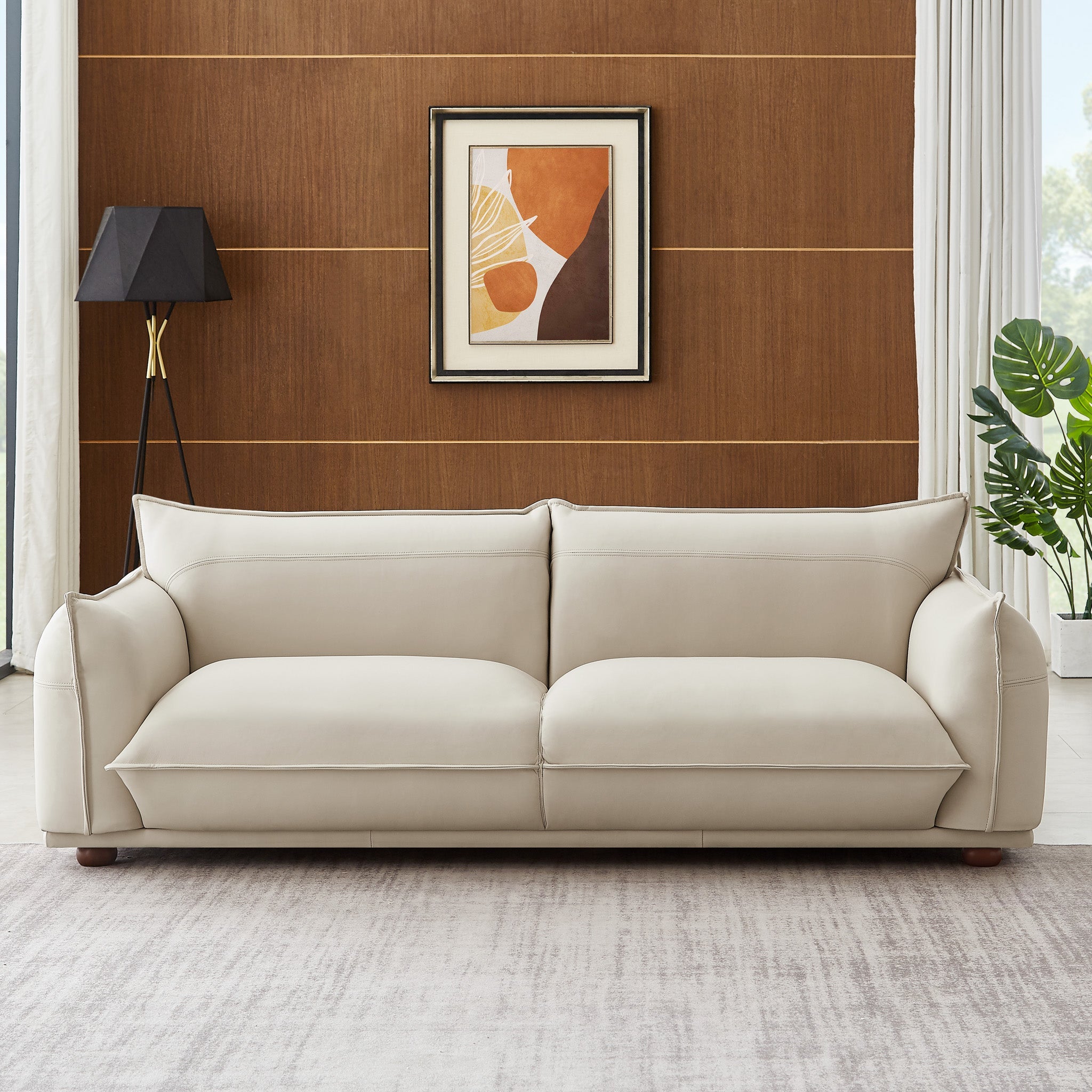 Mansfield Cream Leather Sofa