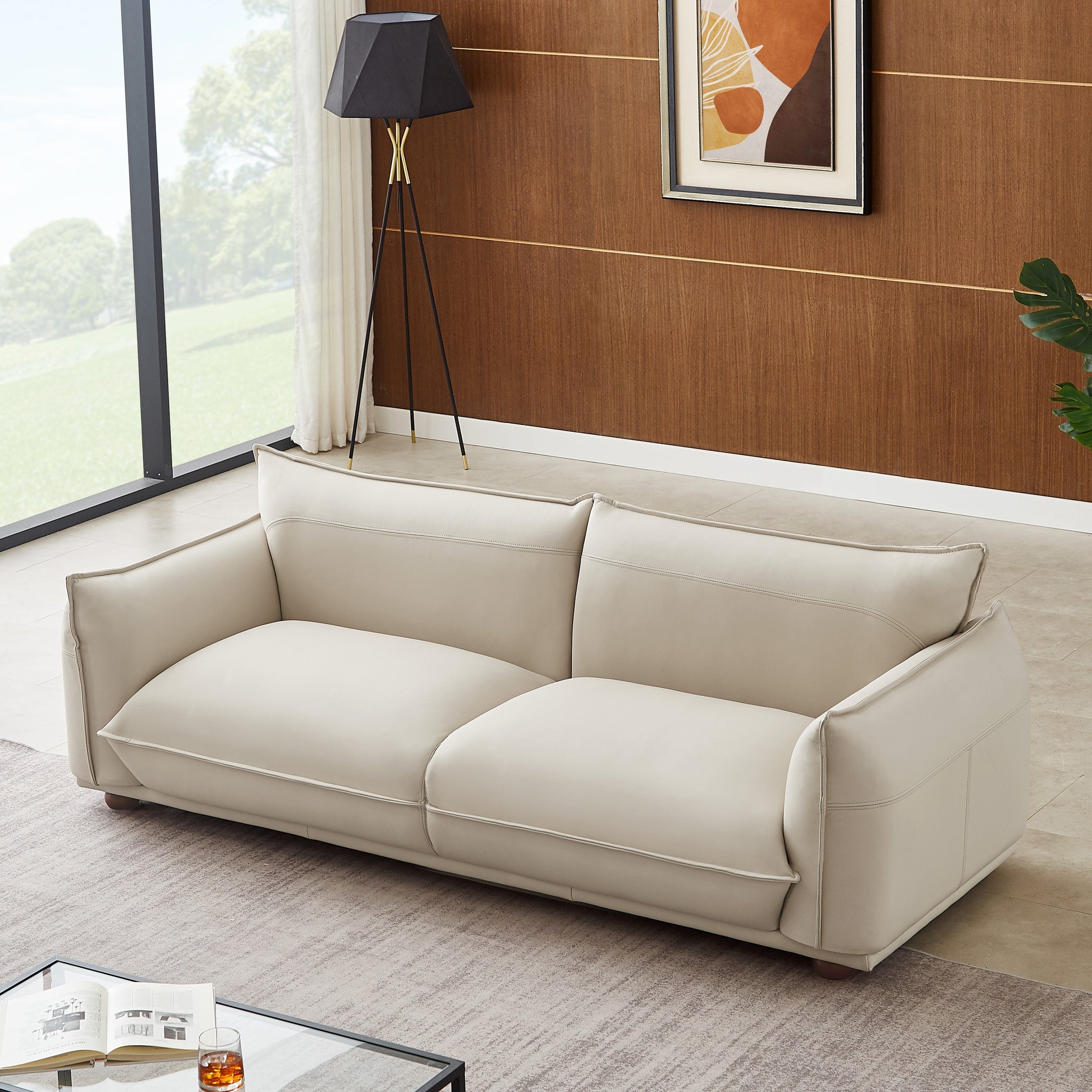 Mansfield Cream Leather Sofa