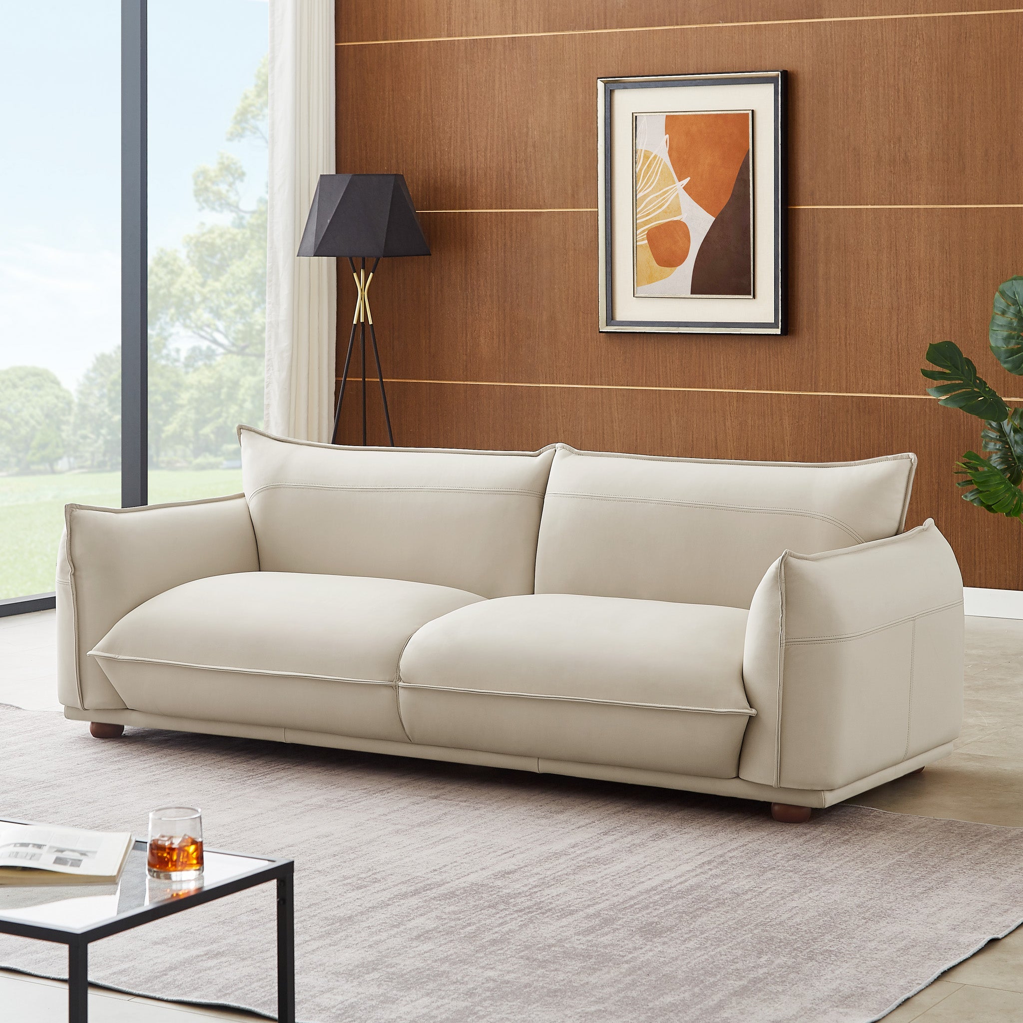 Mansfield Cream Leather Sofa