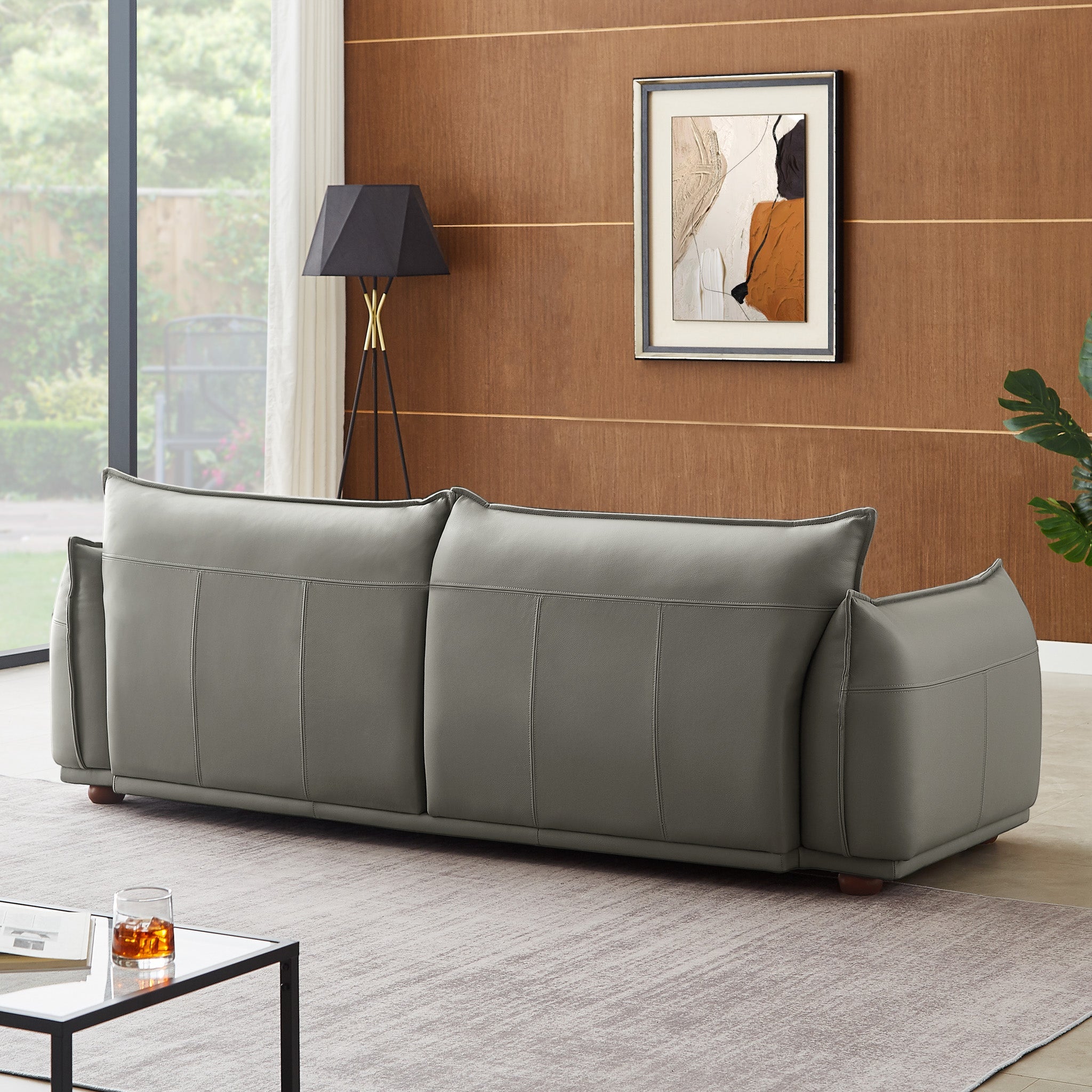 Mansfield Grey Leather Sofa