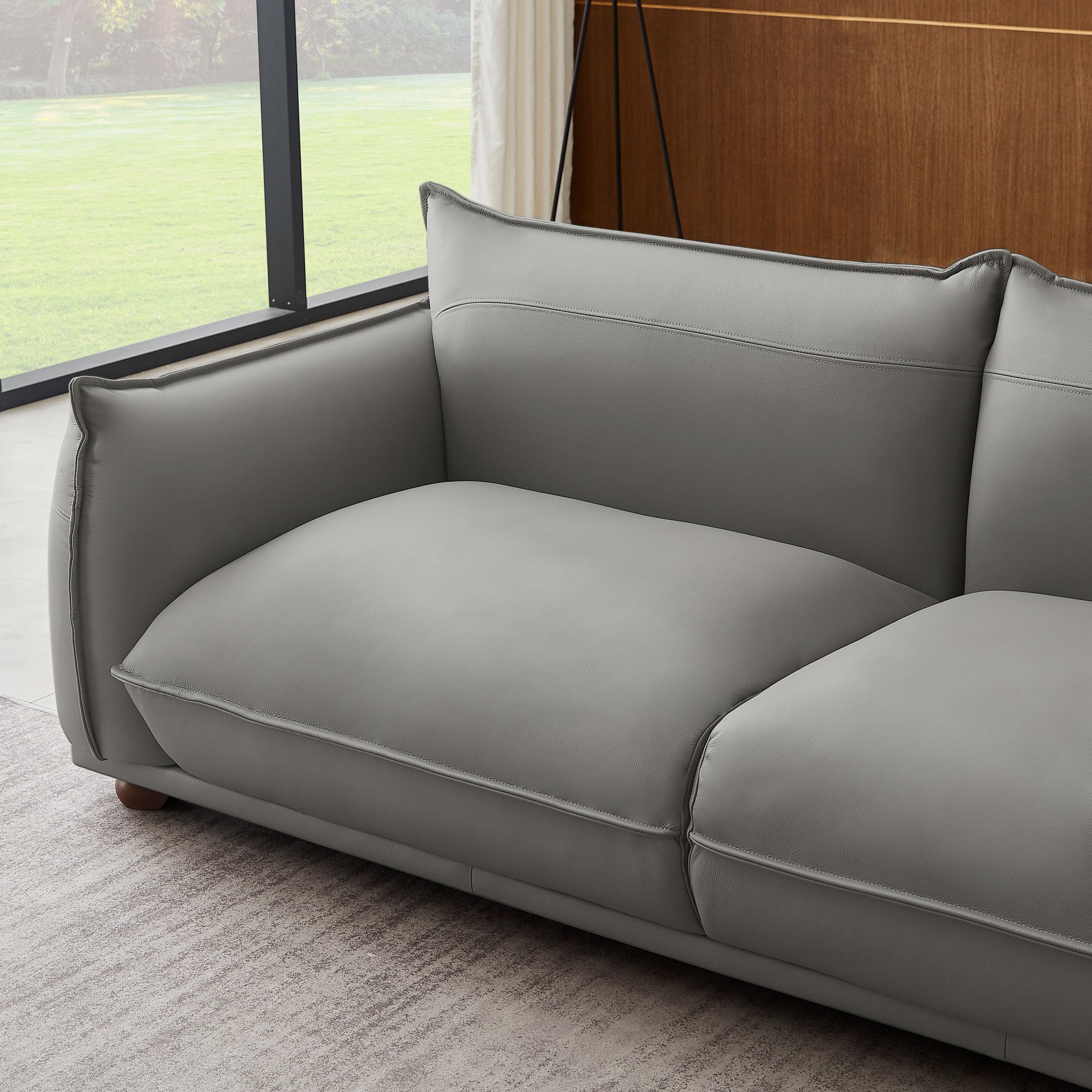 Mansfield Grey Leather Sofa