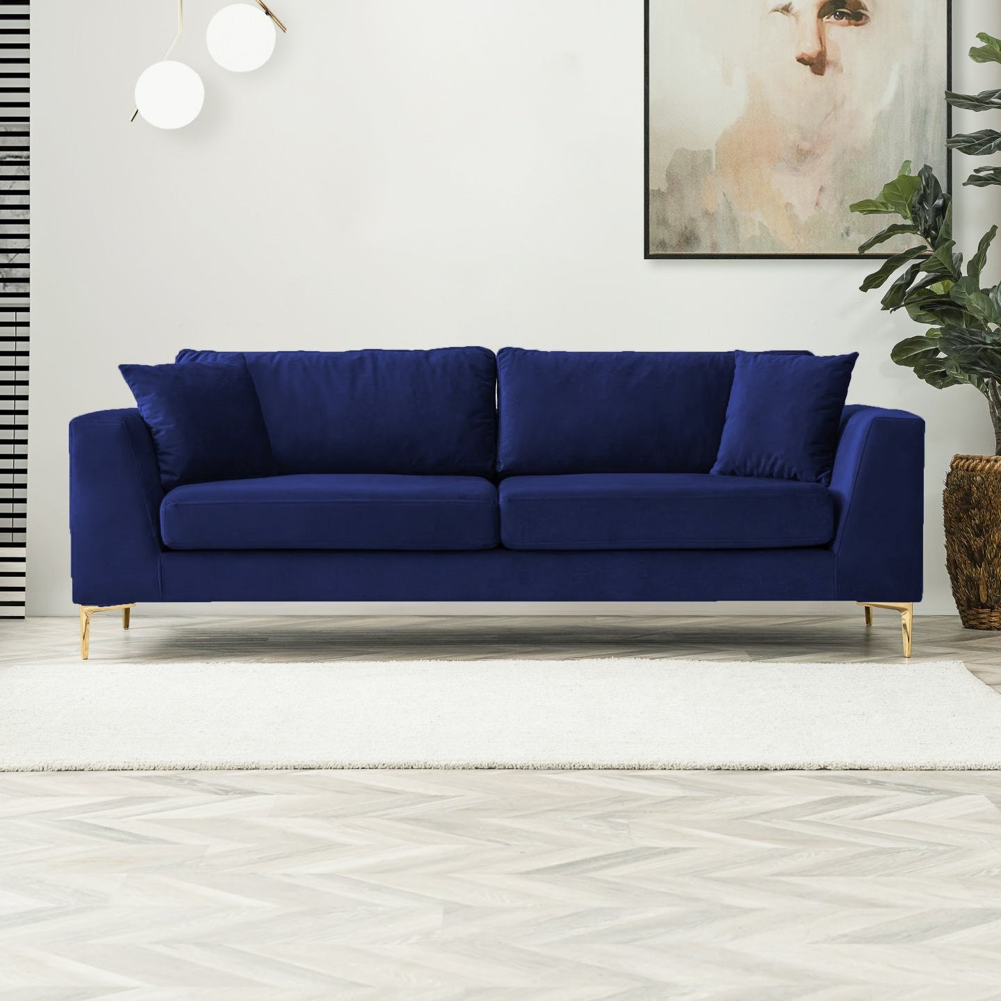 Milo Sofa Blue Velvet