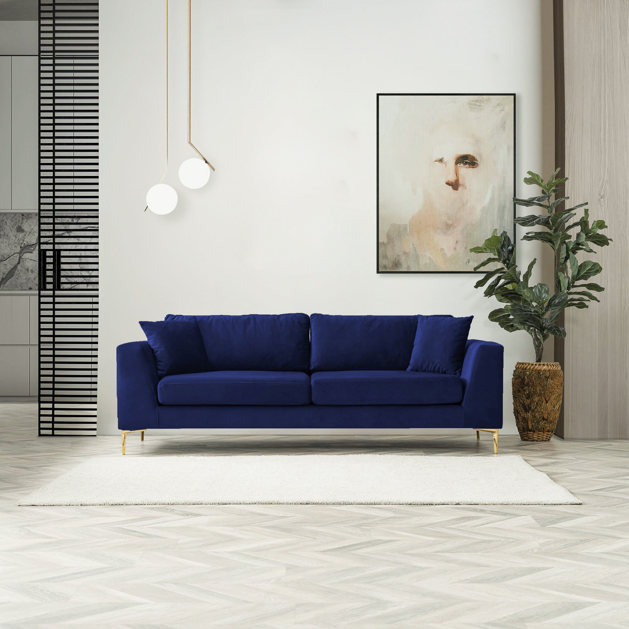 Milo Sofa Blue Velvet