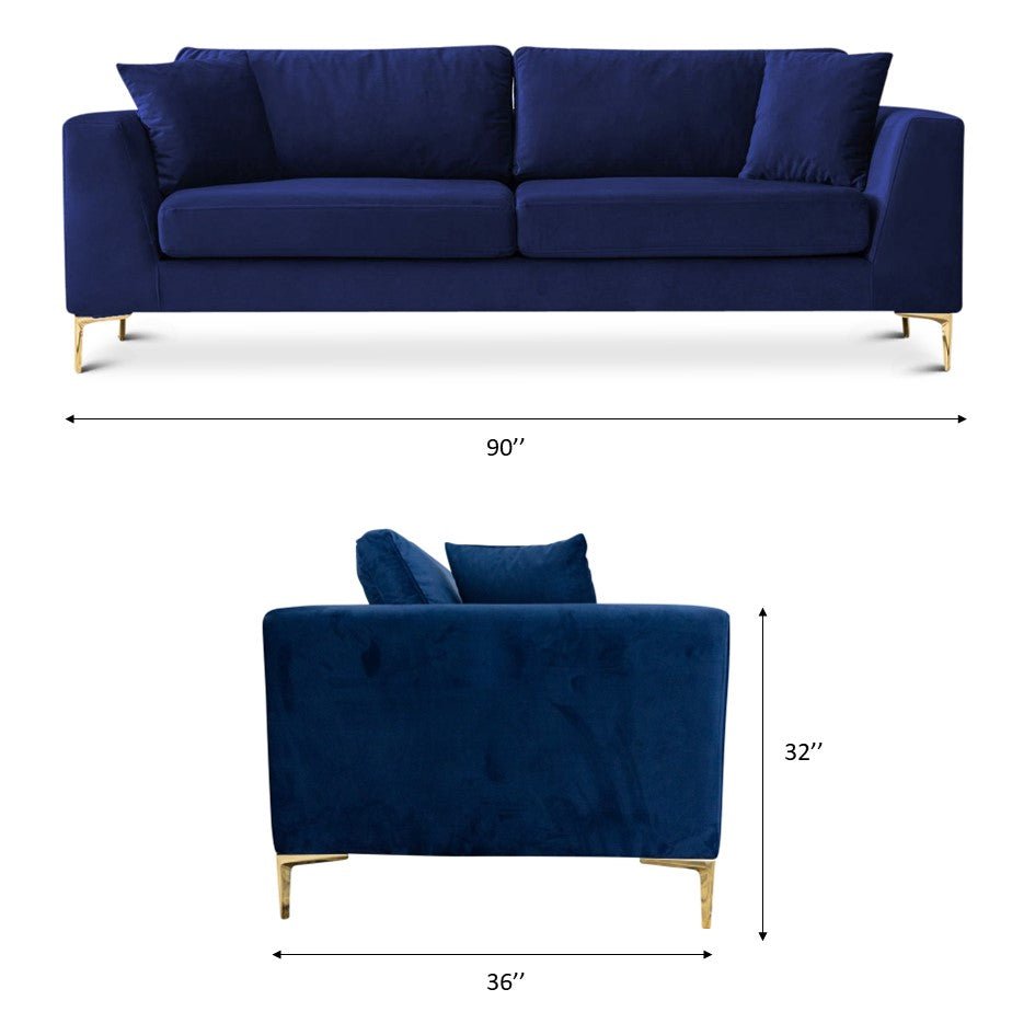 Milo Sofa Blue Velvet