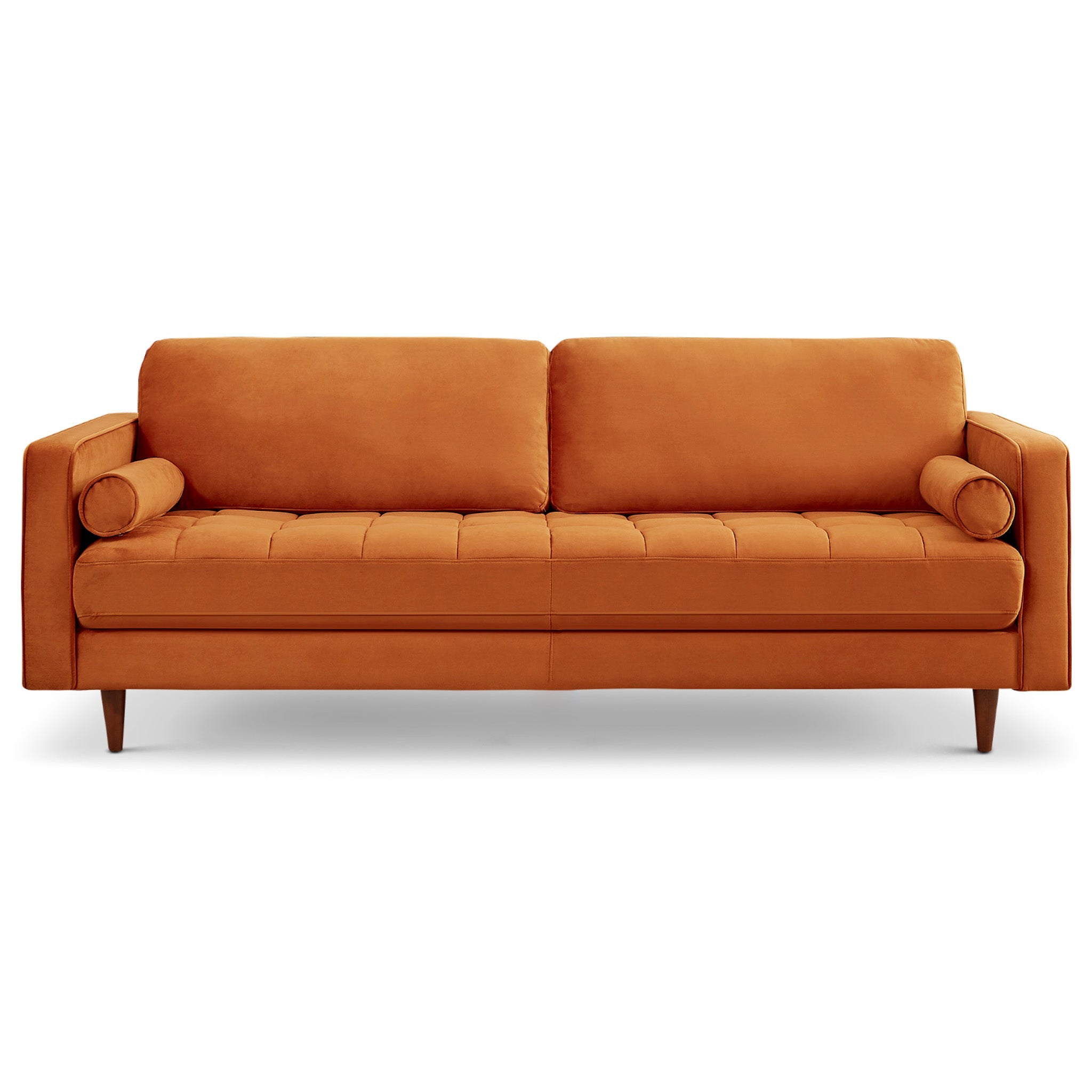 Daphne Modern Sofa Burnt Orange Velvet