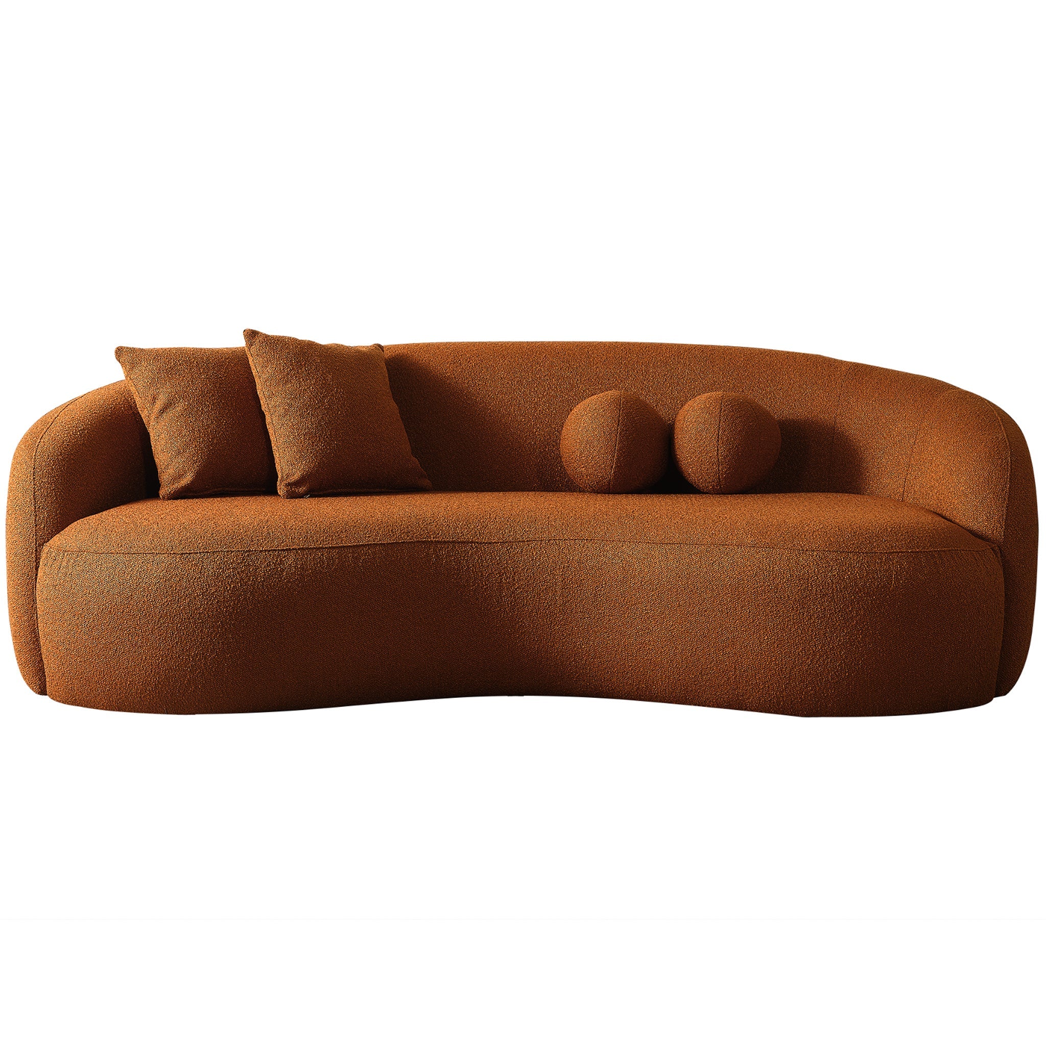 Blair Orange Boucle Japandi Sofa