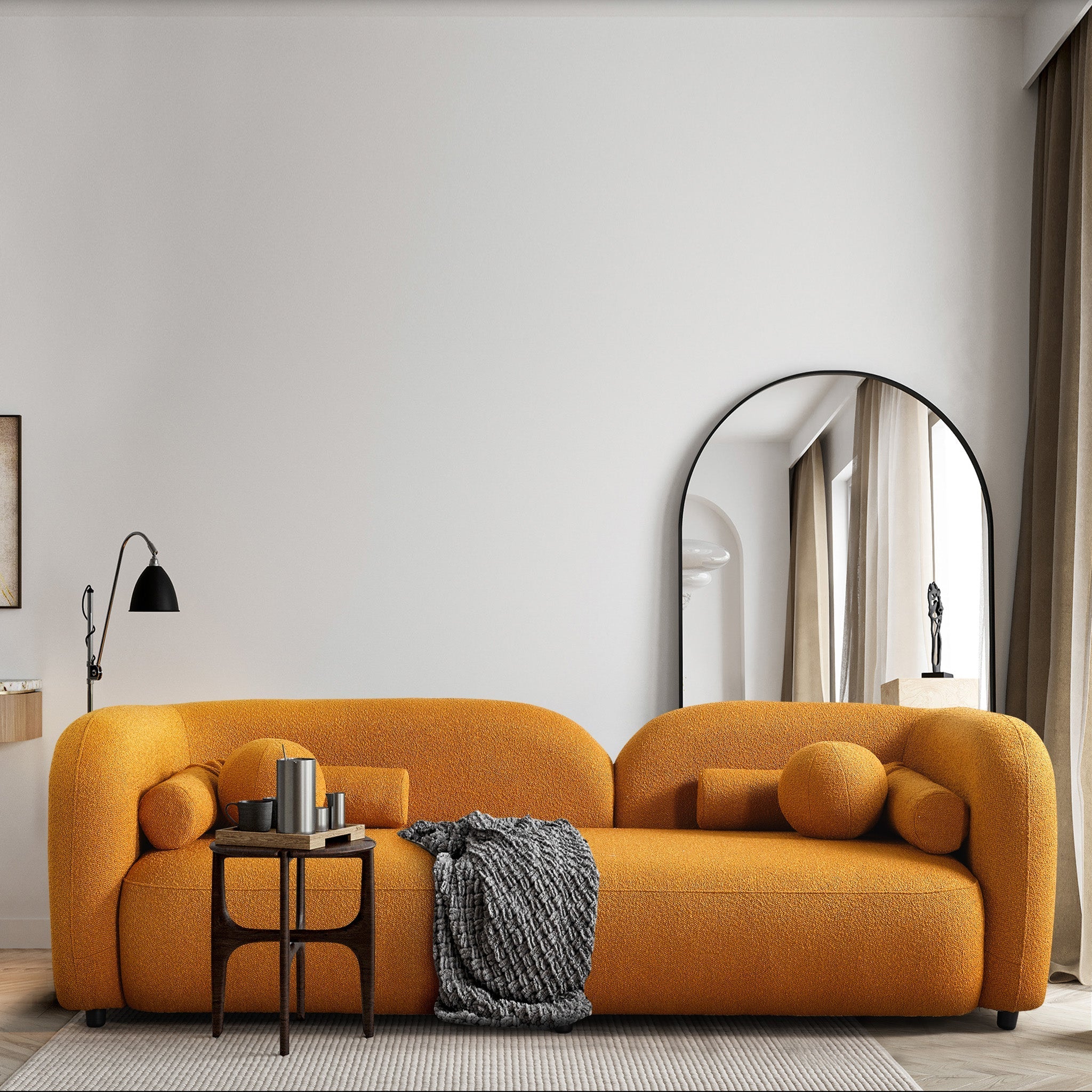 Bodrum Dark Yellow Boucle Sofa