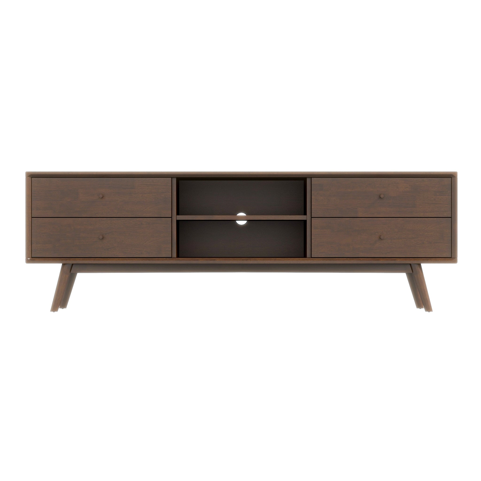 Noak Mid Century Modern Style Walnut TV Stand up to 72"