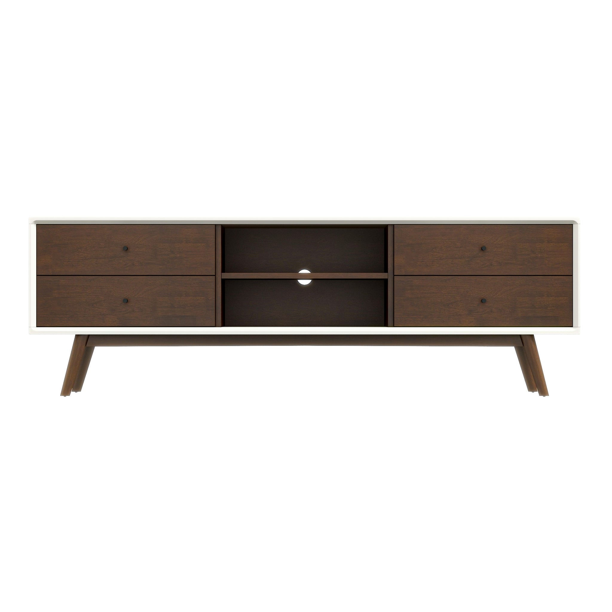 Noak Mid Century Modern Style White TV Stand