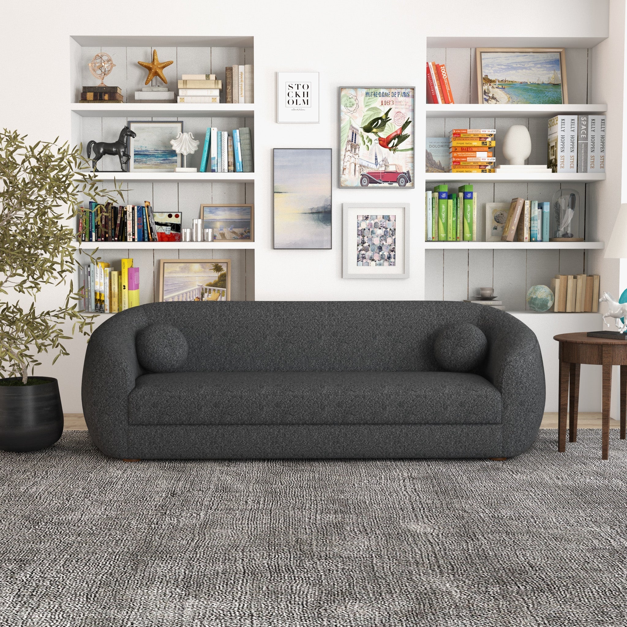 Norma Dark Grey Boucle Sofa