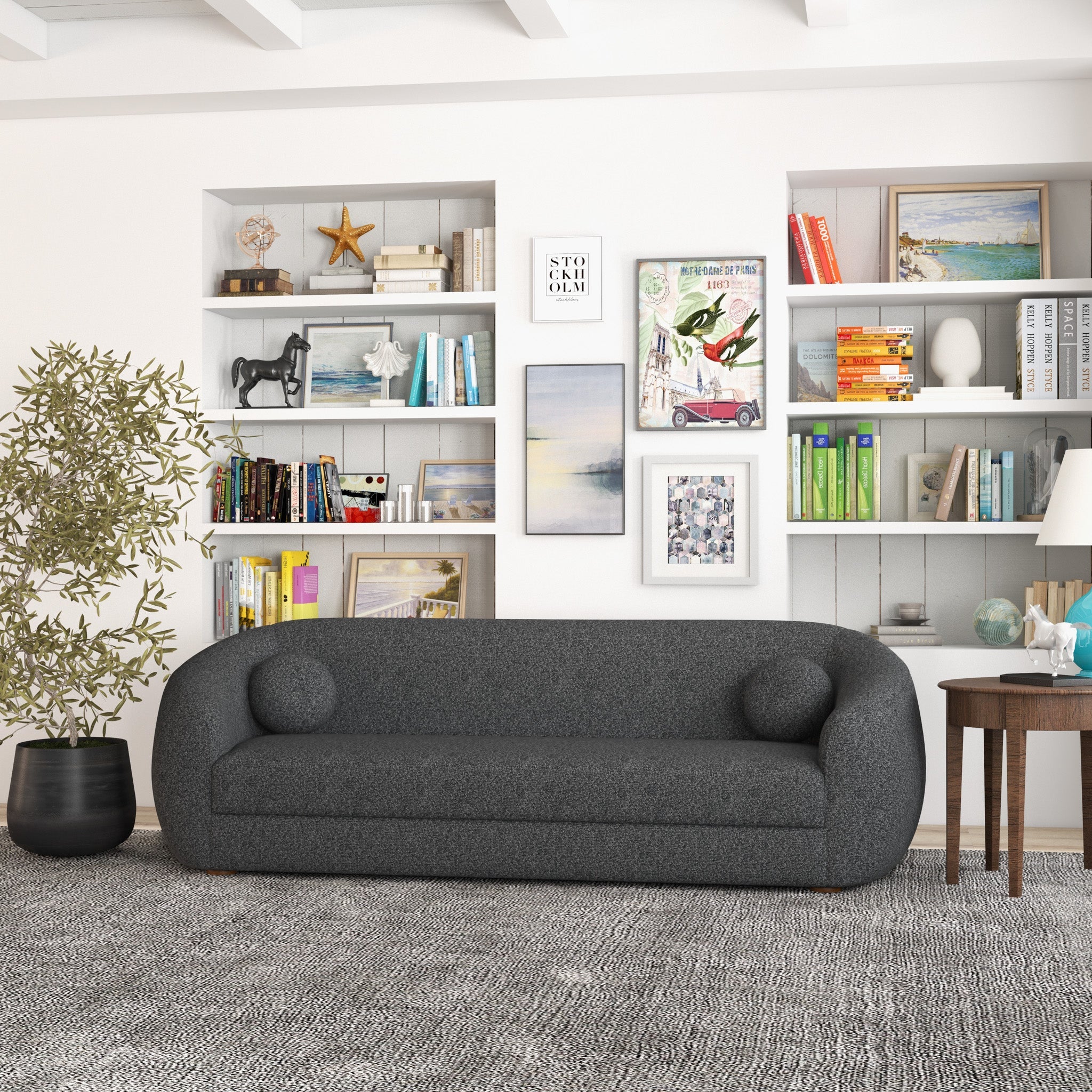 Norma Dark Grey Boucle Sofa