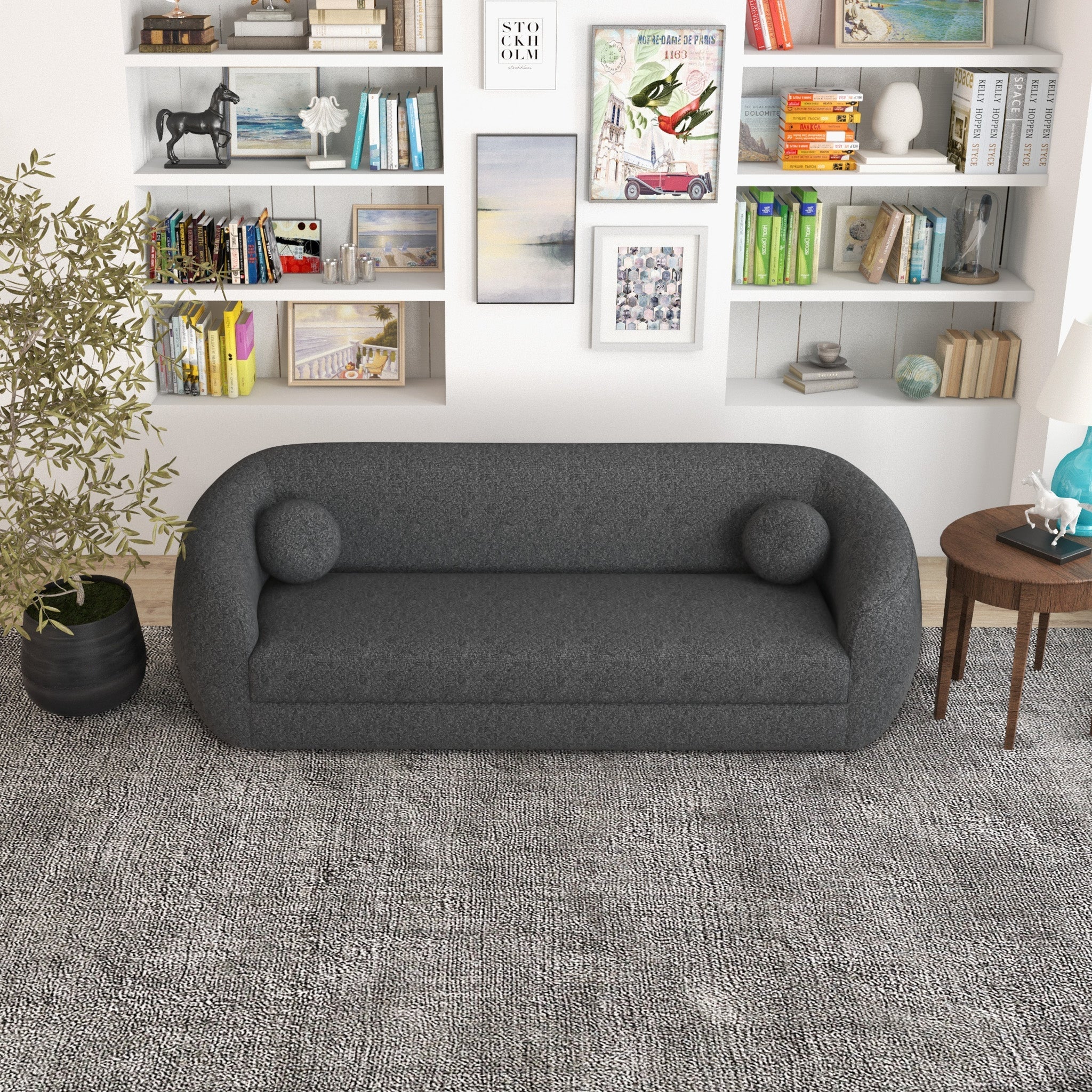 Norma Dark Grey Boucle Sofa