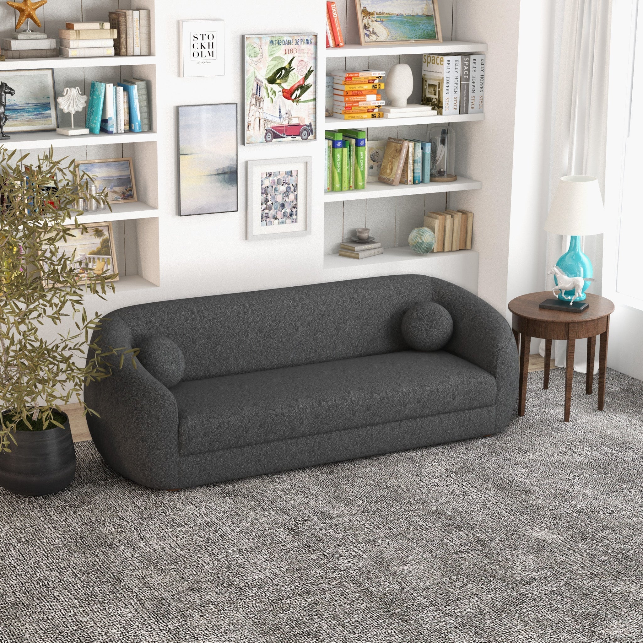 Norma Dark Grey Boucle Sofa