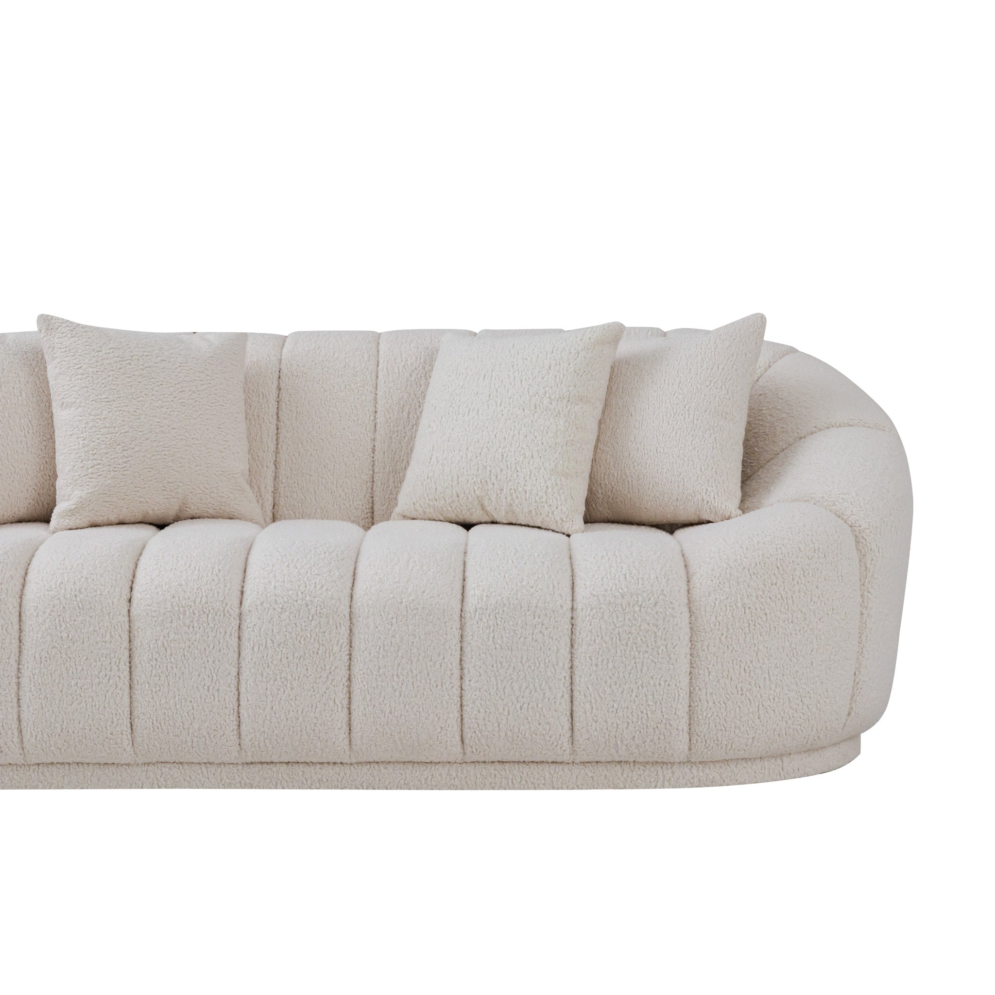 Forrester Sofa Modern Japandi Style Tight Back White Boucle